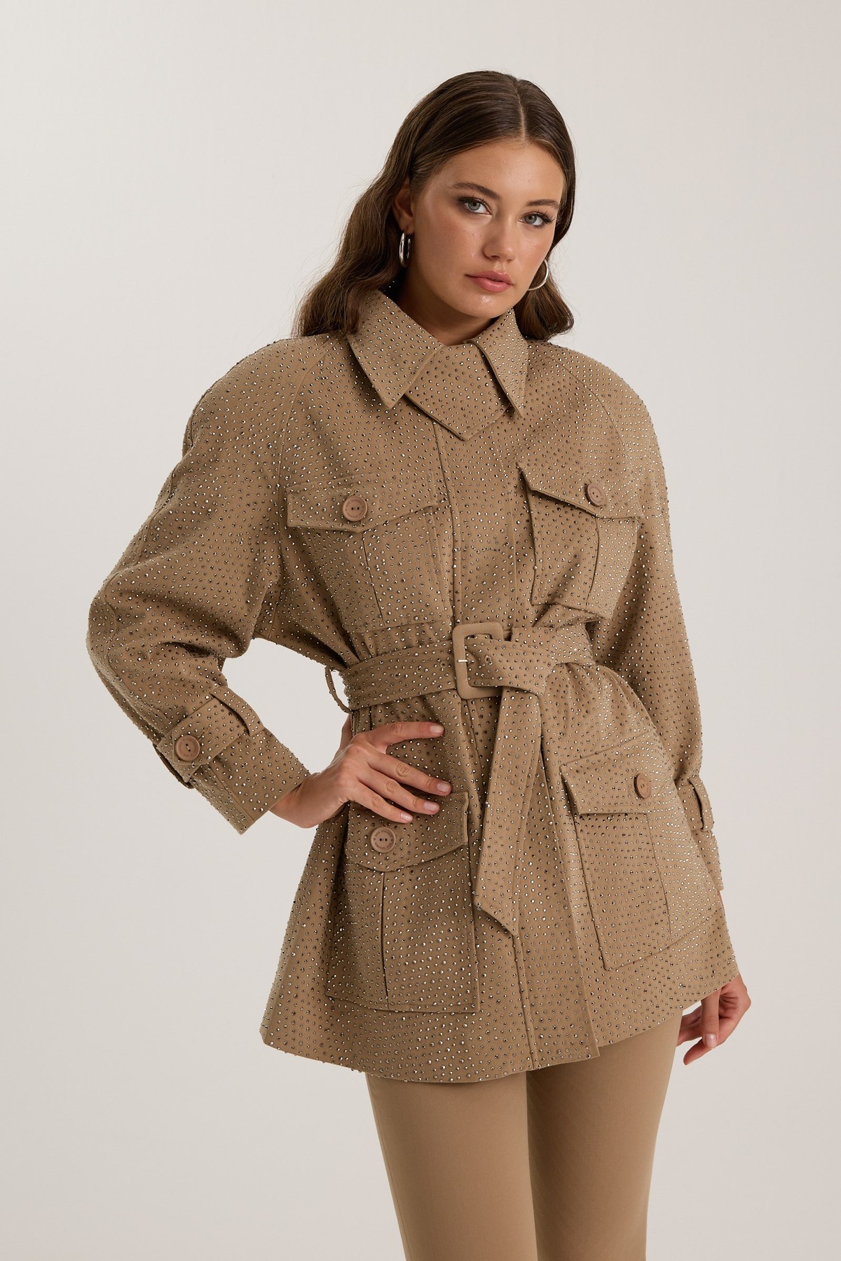 Diamond Nostalgia Edit Trench Bronze Brown