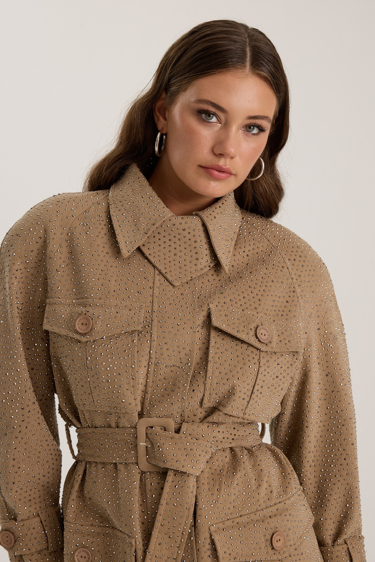Diamond Nostalgia Edit Trench Bronze Brown