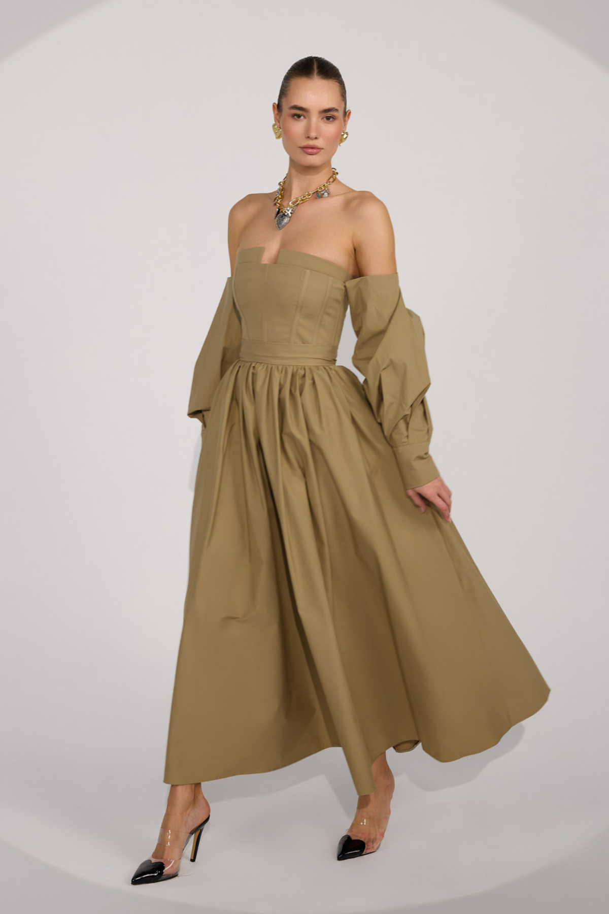 Dusk Volume 100% Cotton Corset Shirt Top Bronze Brown