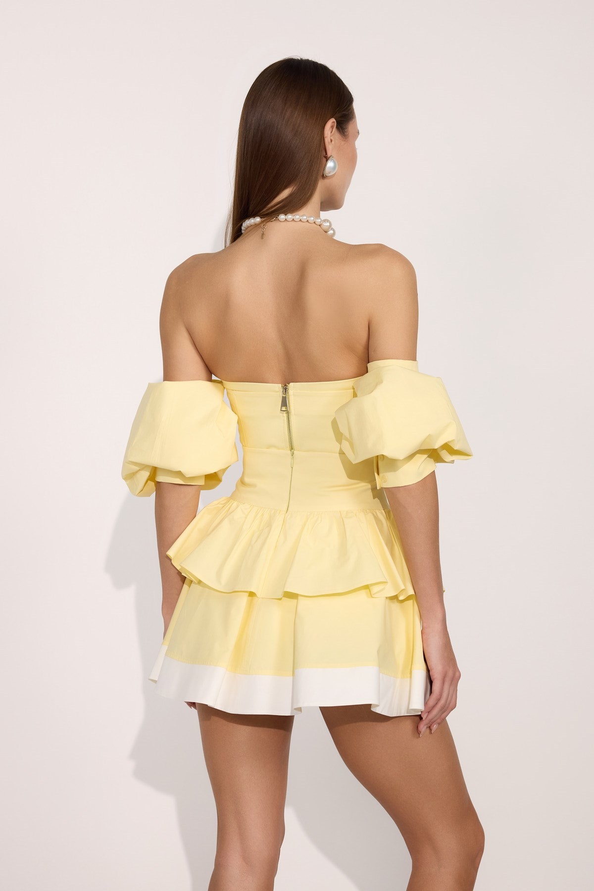 Dusk Volume 100% Cotton Corset Shirt Top Yellow
