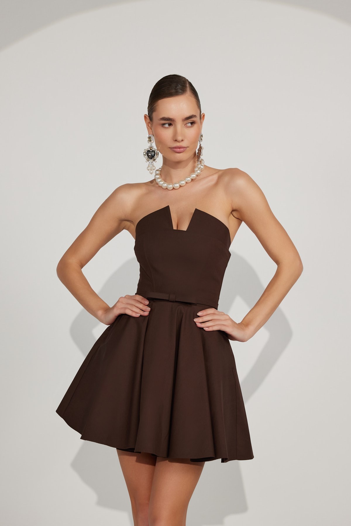 Dusk Volume Mini Dress DARK GREEN