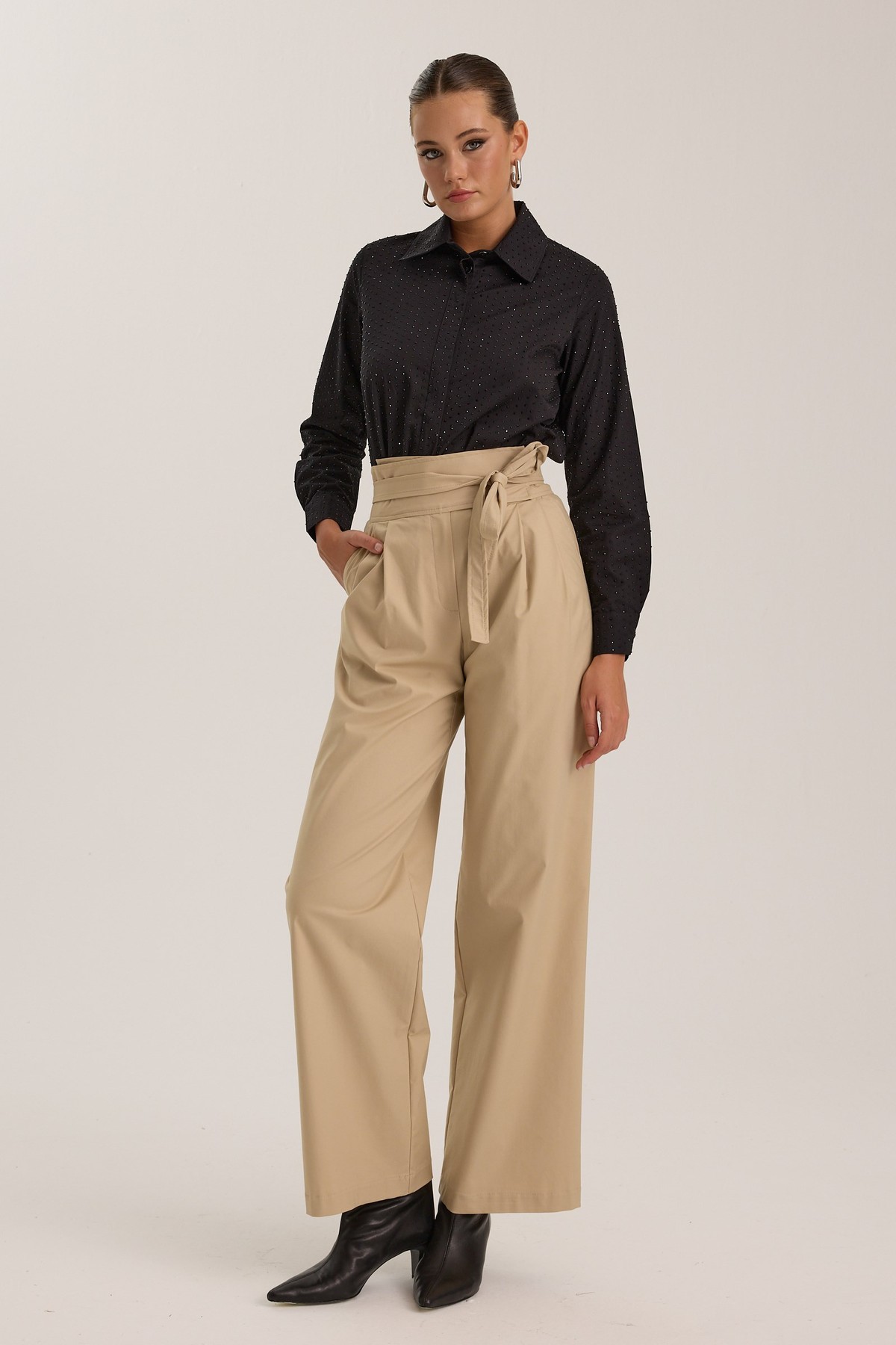 Embellished Basic Shirt Black