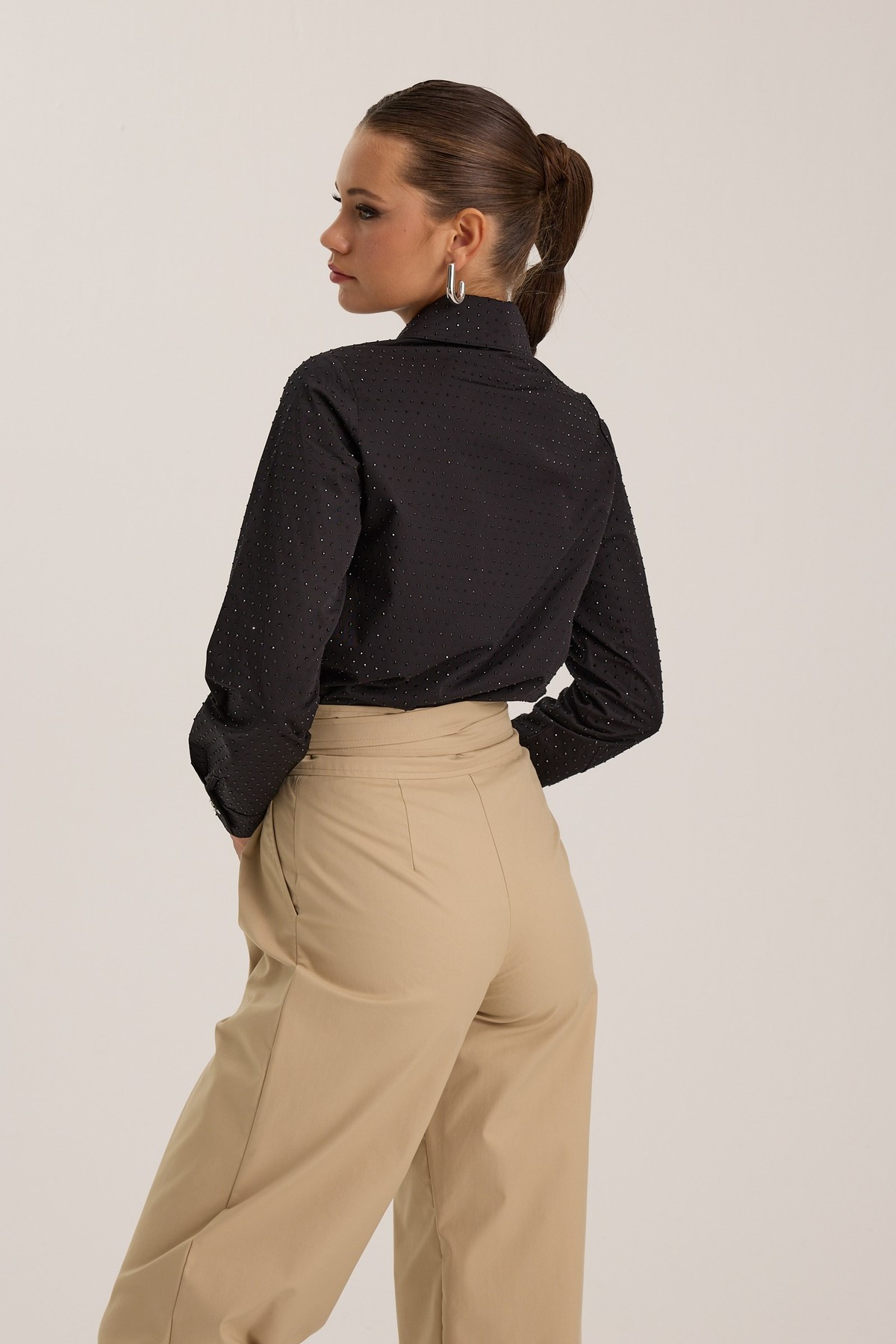 Embellished Basic Shirt Black