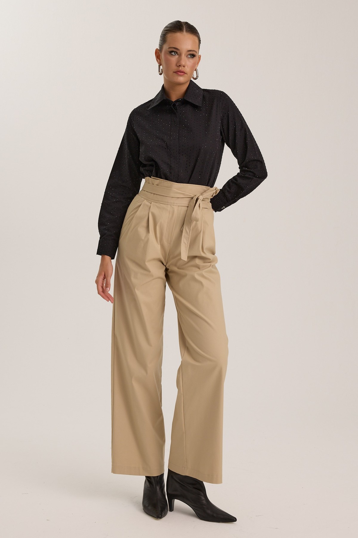 Embellished Basic Shirt Black