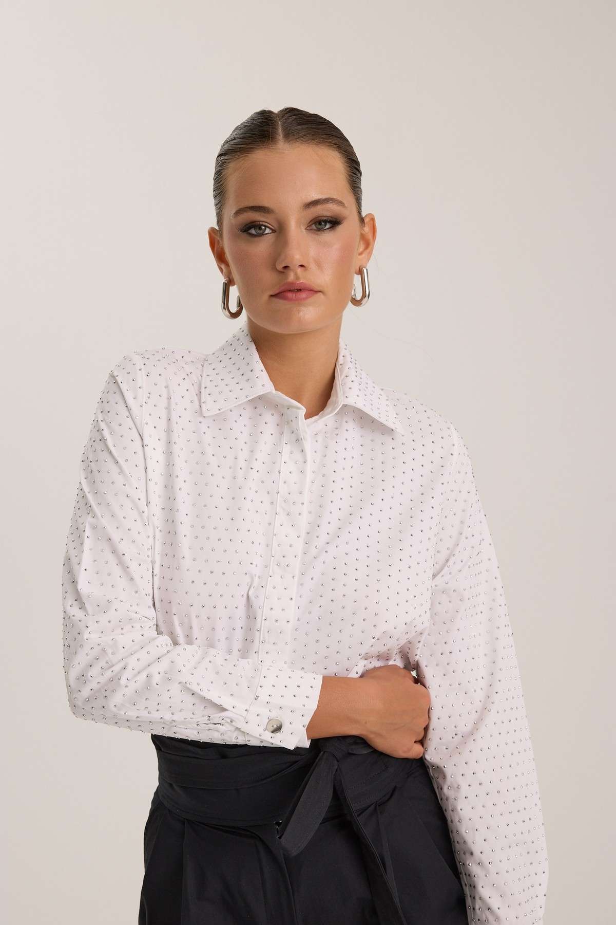 Embellished Basic Shirt White