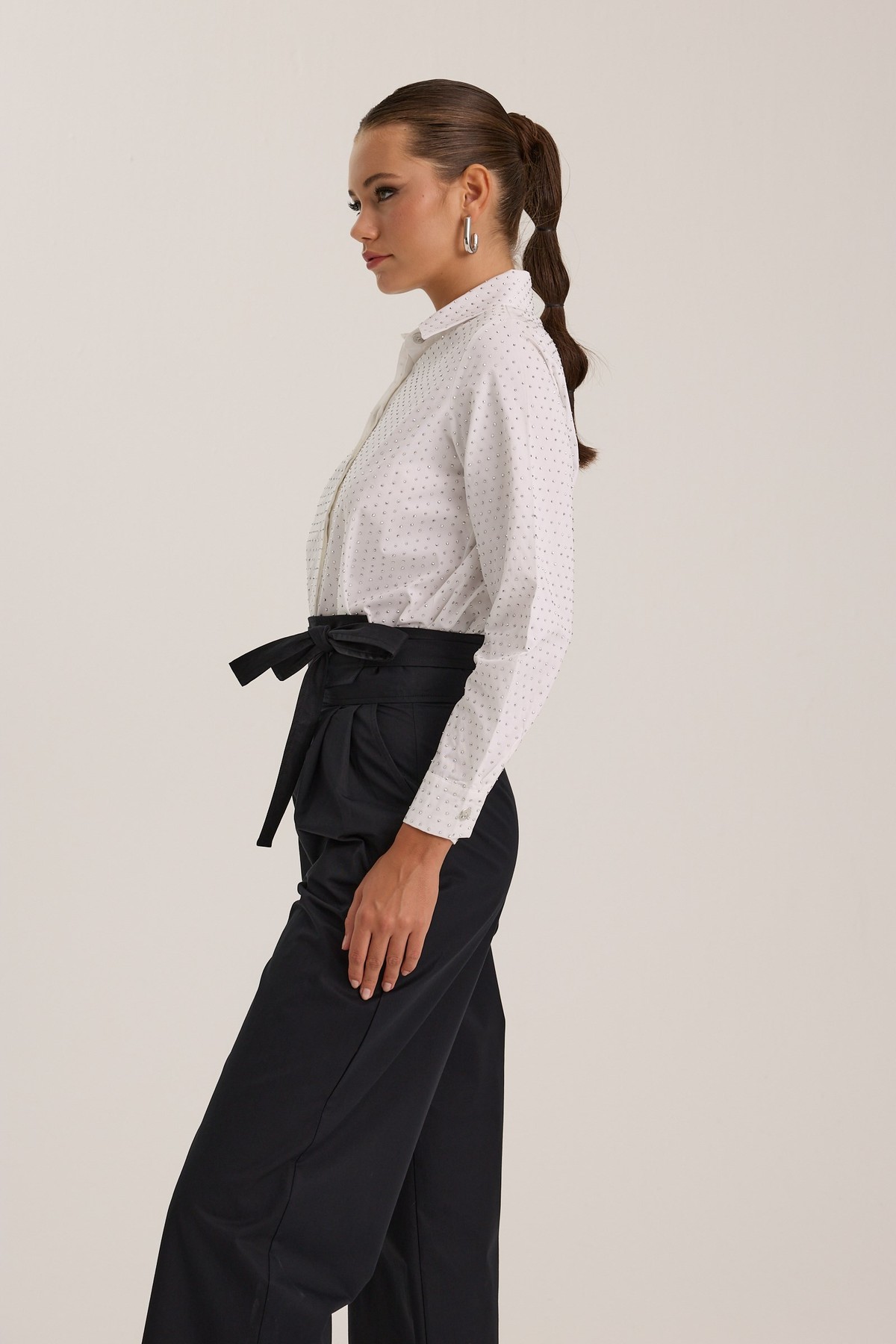 Embellished Basic Shirt White