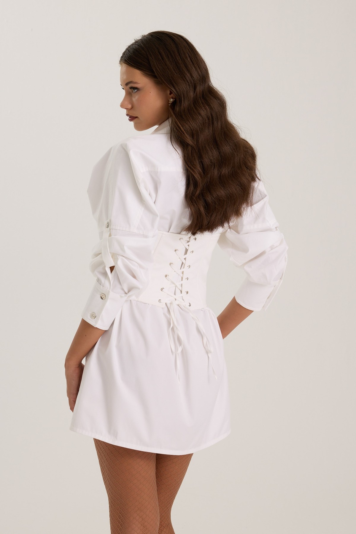 Era Corset %100 Cotton Shirt White