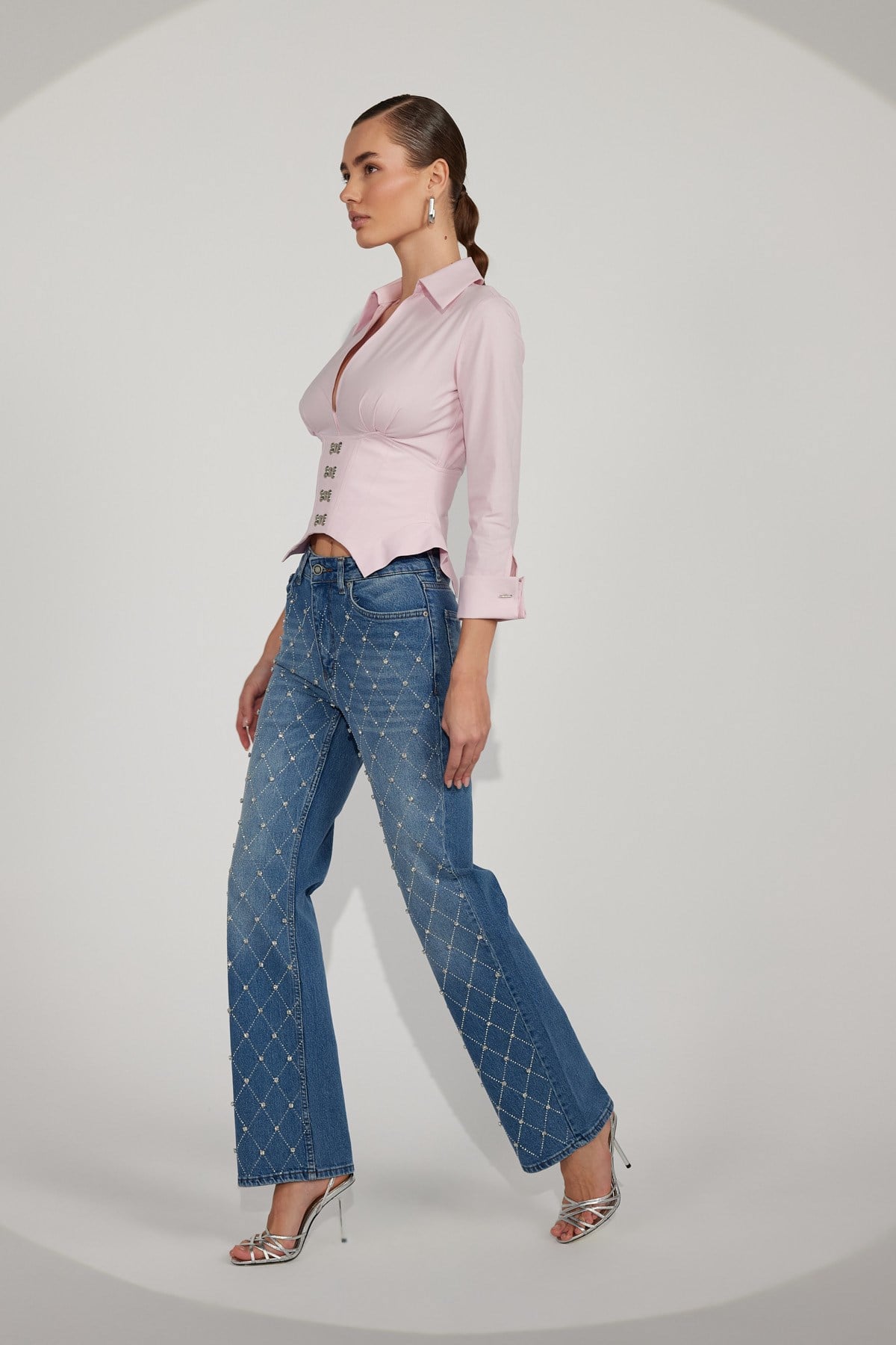 Essential 100% Cotton Corset Shirt Pink