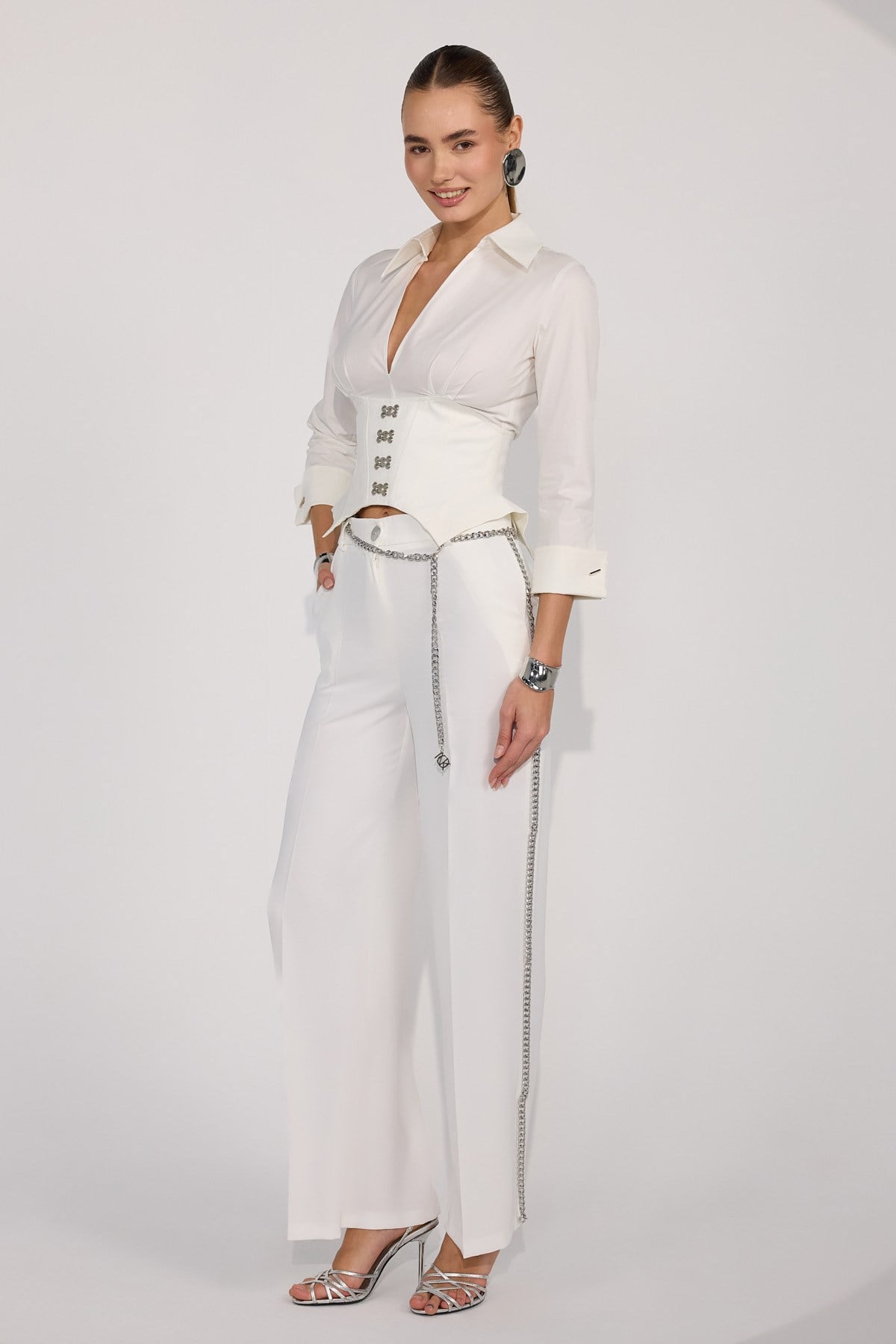 Essential 100% Cotton Corset Shirt White