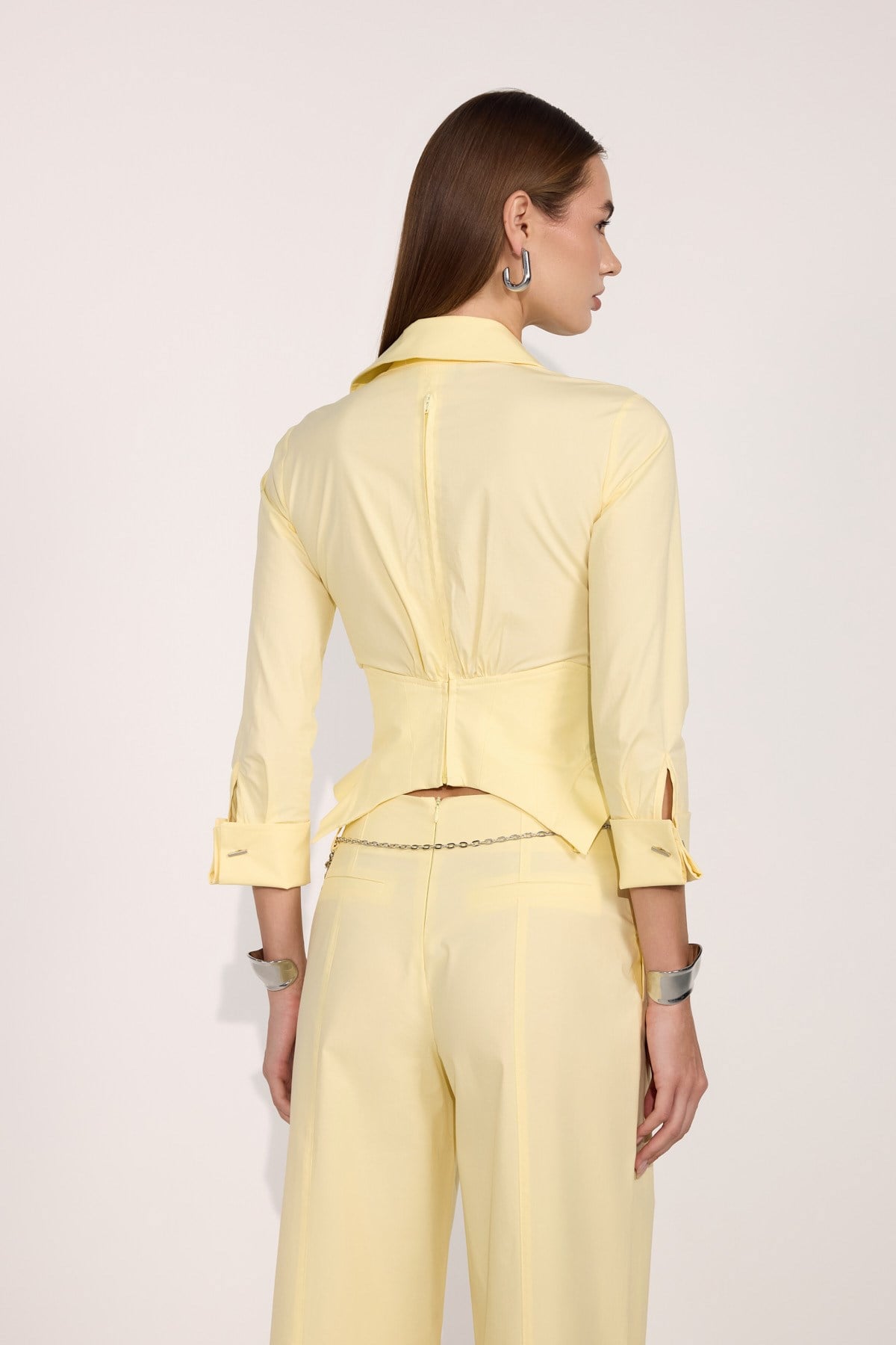 Essential 100% Cotton Corset Shirt Yellow