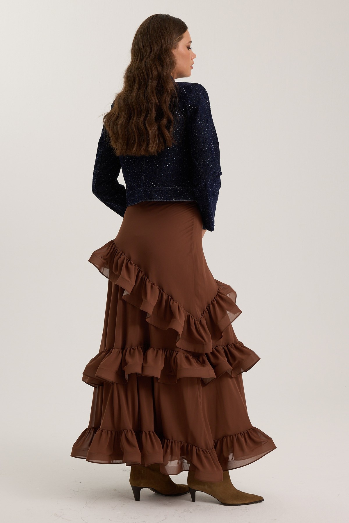 Eternal Flow Maxi Skirt Brown