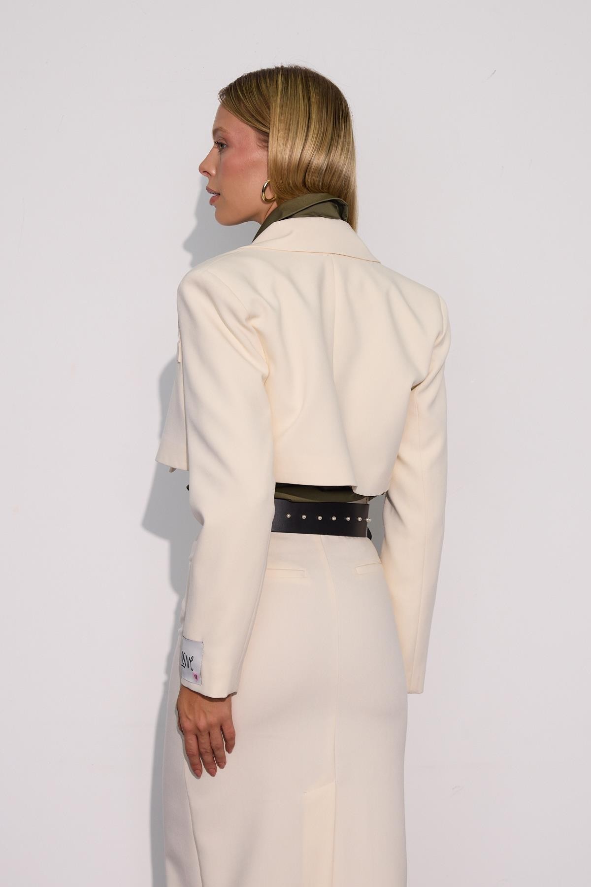 Forever Icon Crop Ceket KREM