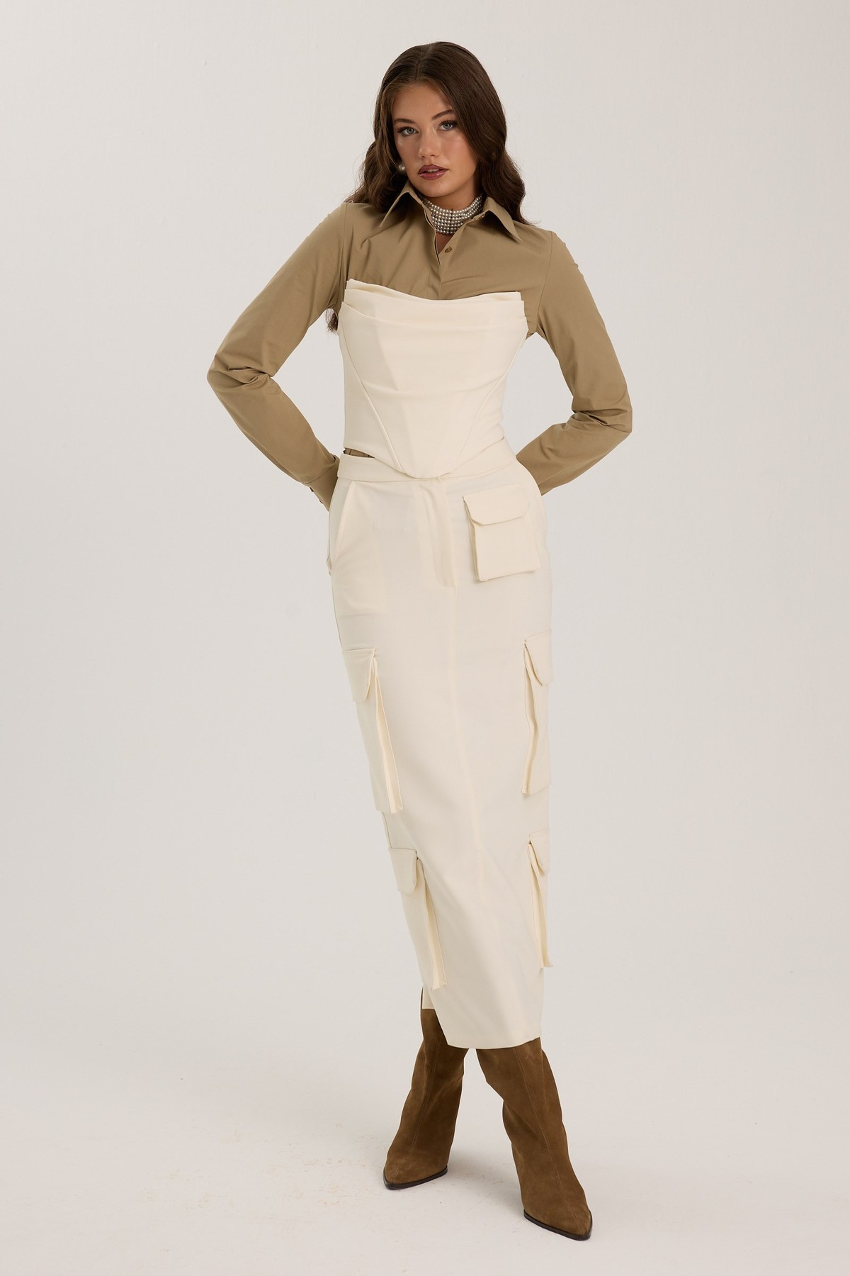 Forever Icon Kate Maxi Skirt Ecru