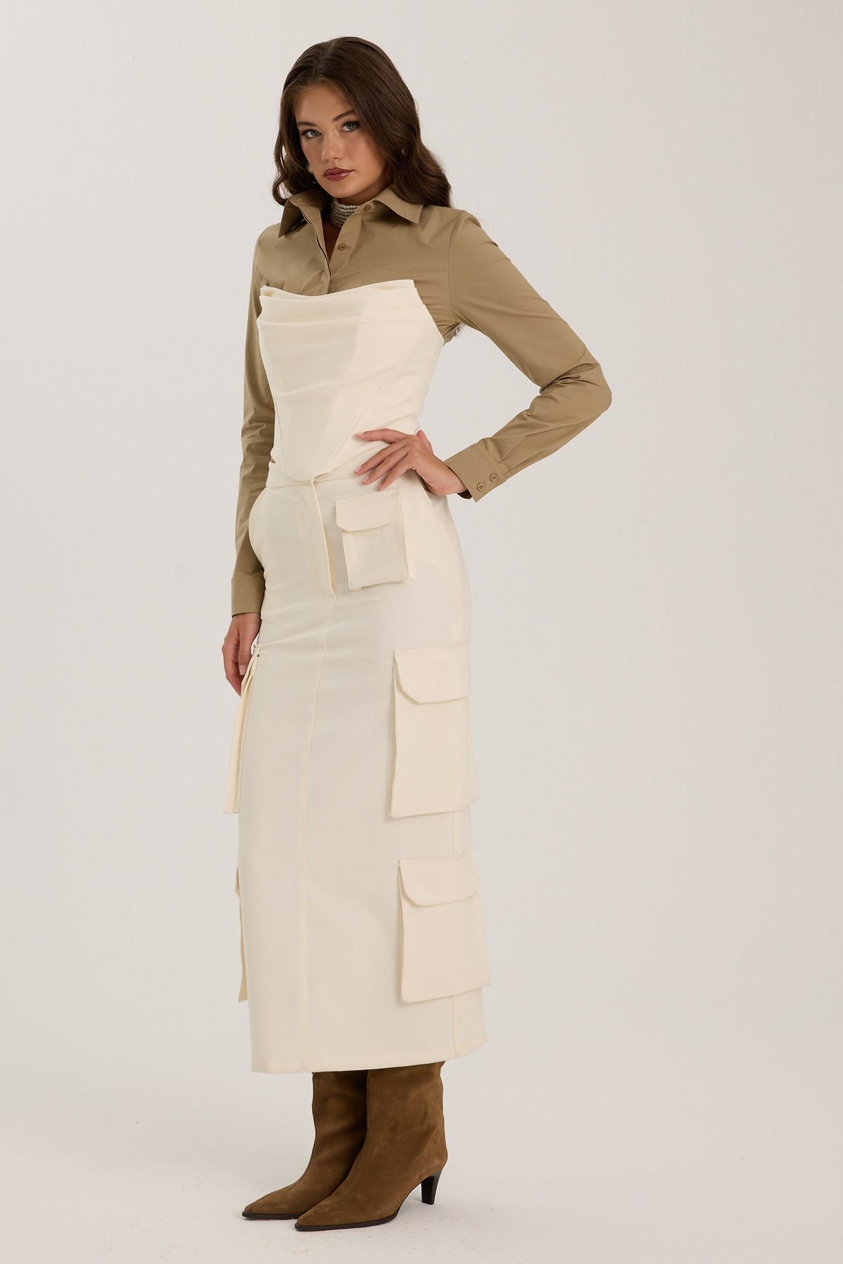 Forever Icon Kate Maxi Skirt Ecru
