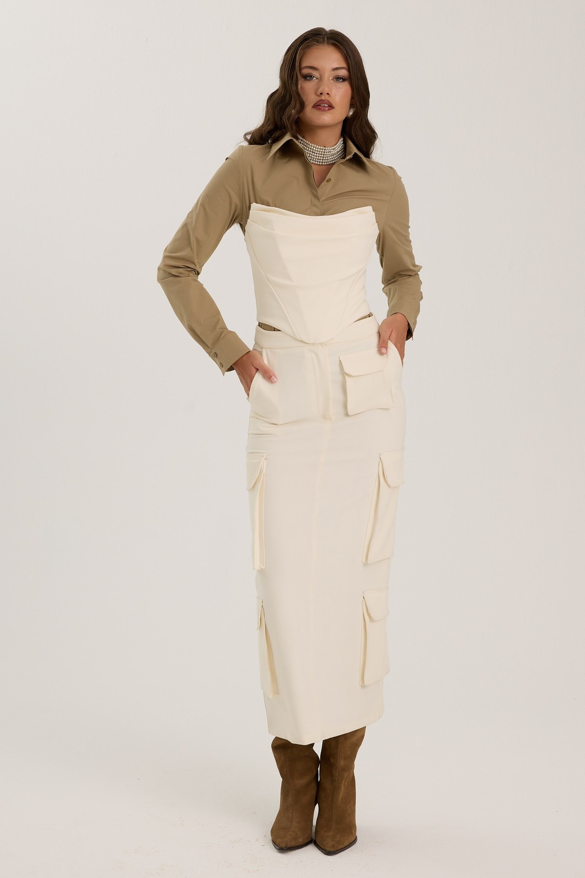 Forever Icon Kate Maxi Skirt Ecru