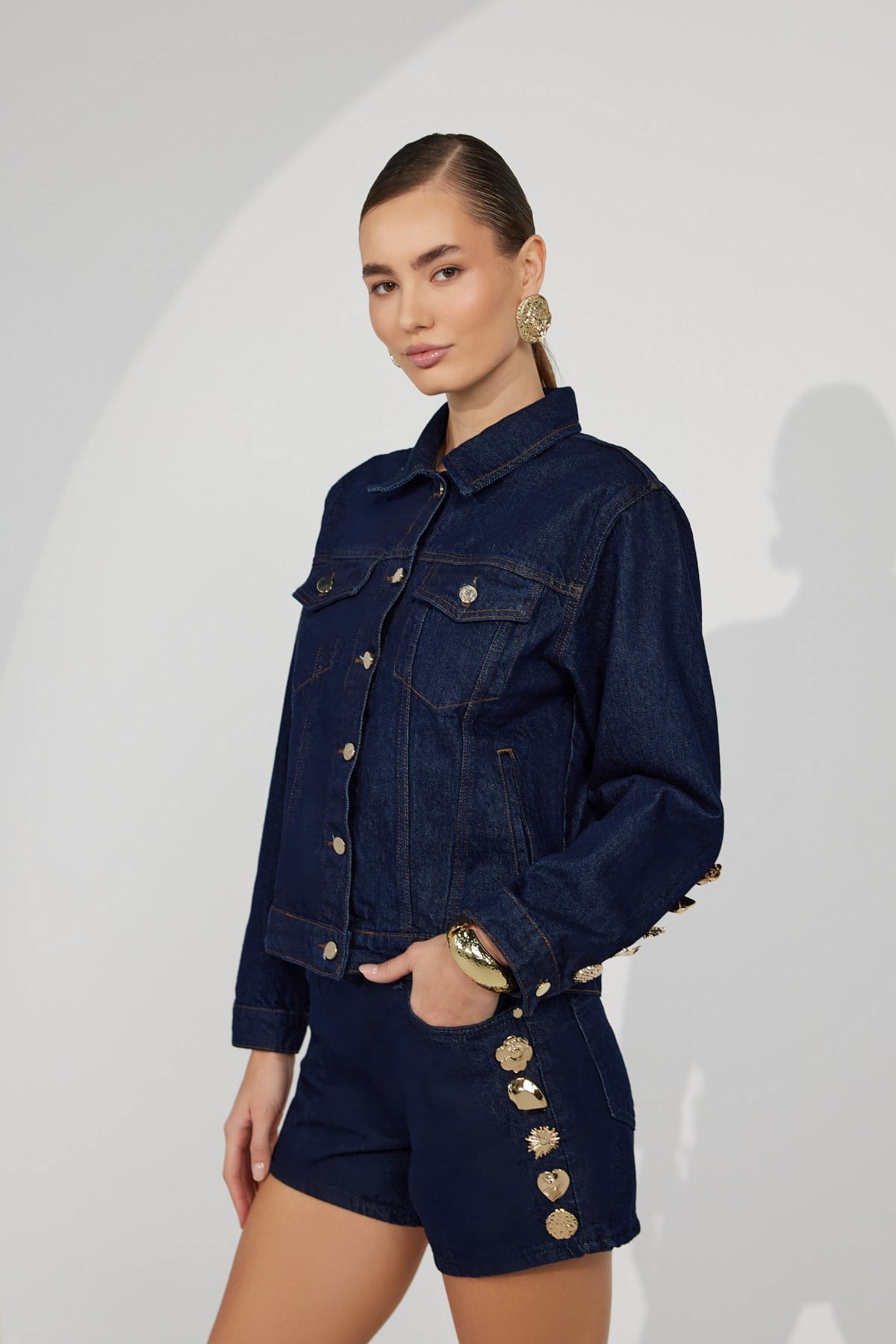 Golden Icon Denim Jacket Blue Denim