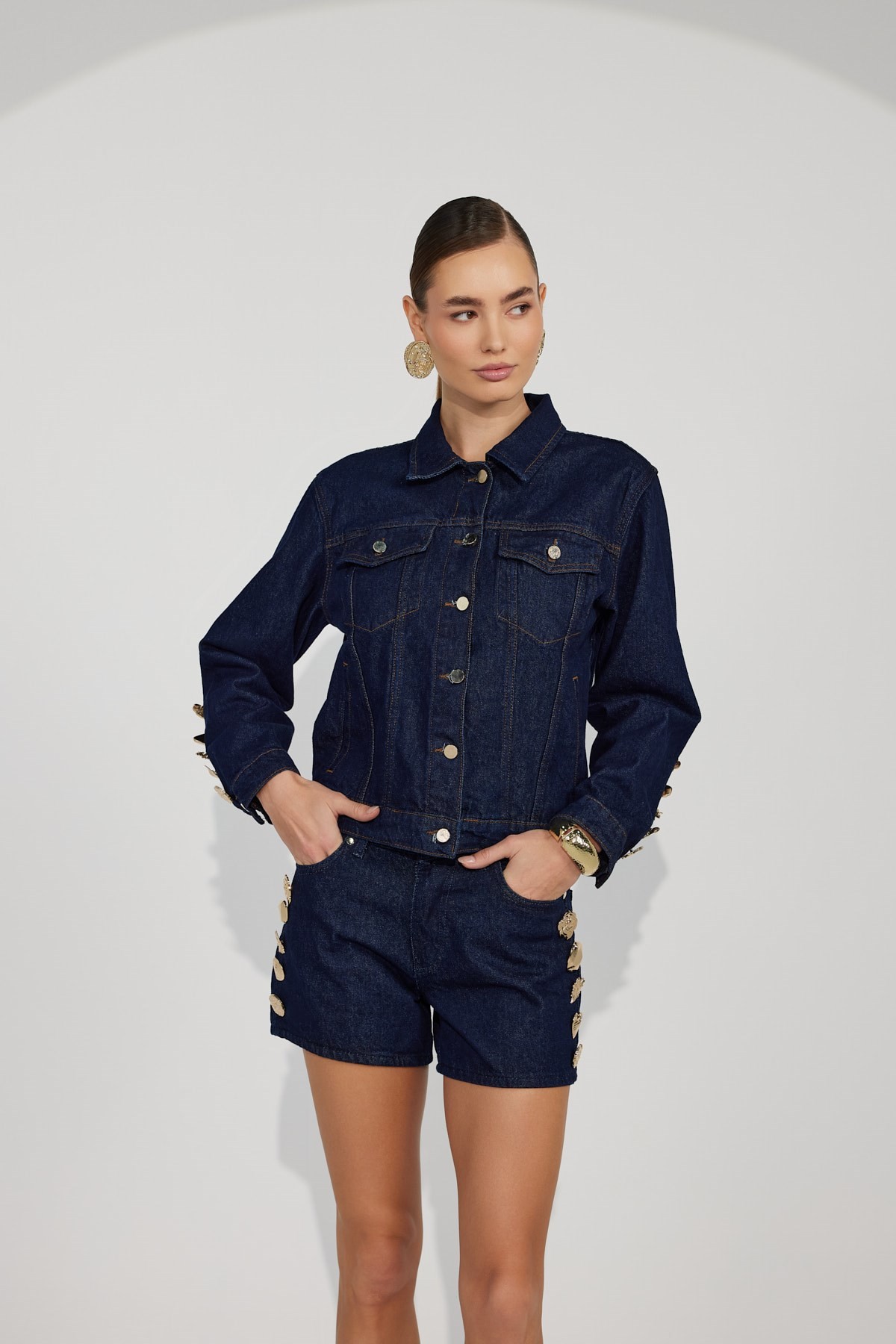 Golden Icon Denim Jacket Blue Denim