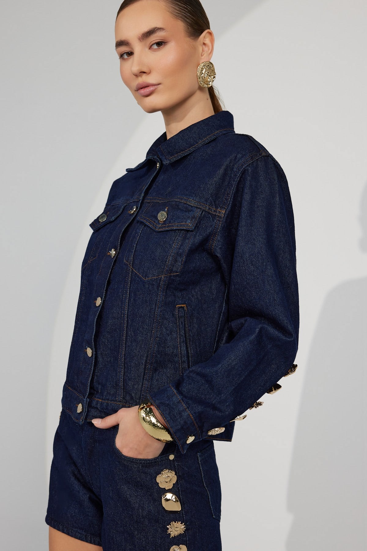 Golden Icon Denim Jacket Blue Denim