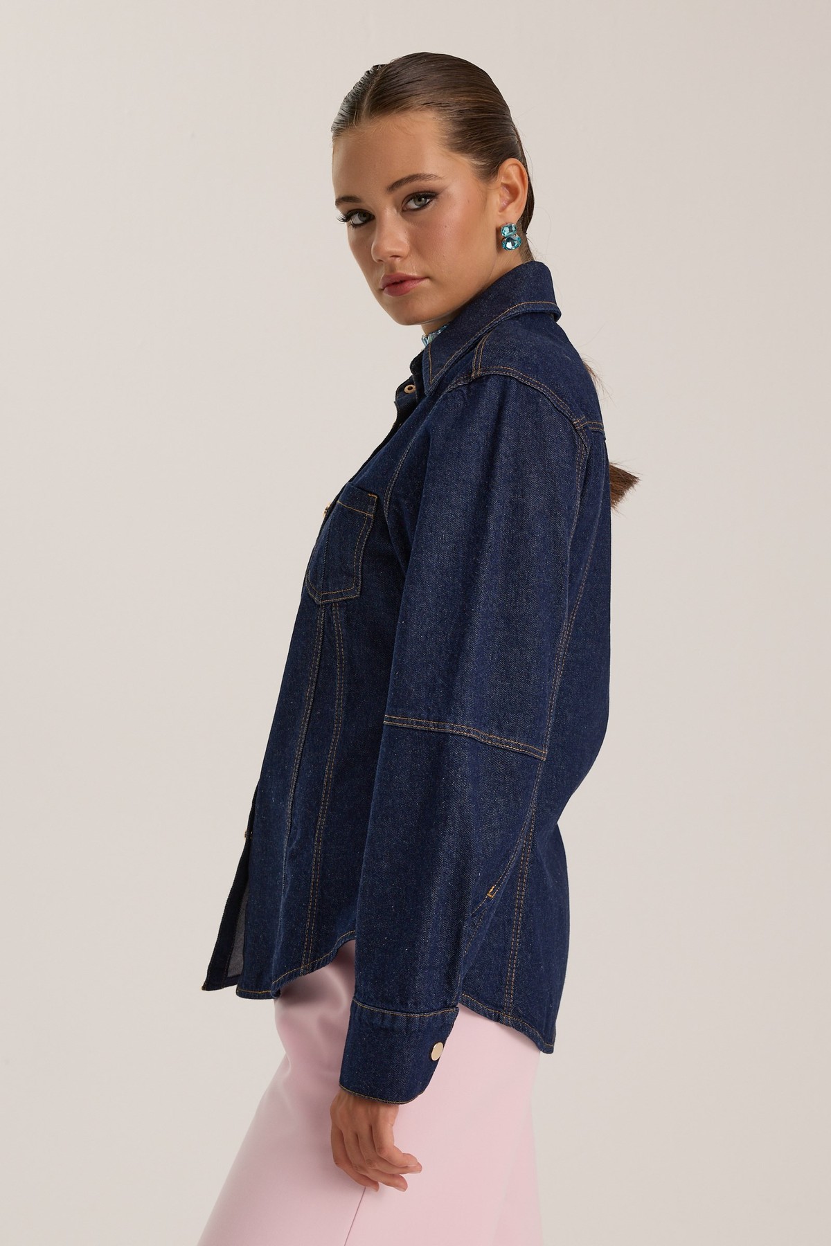 Golden Rodeo Tailored Denim Shirt Dark Blue