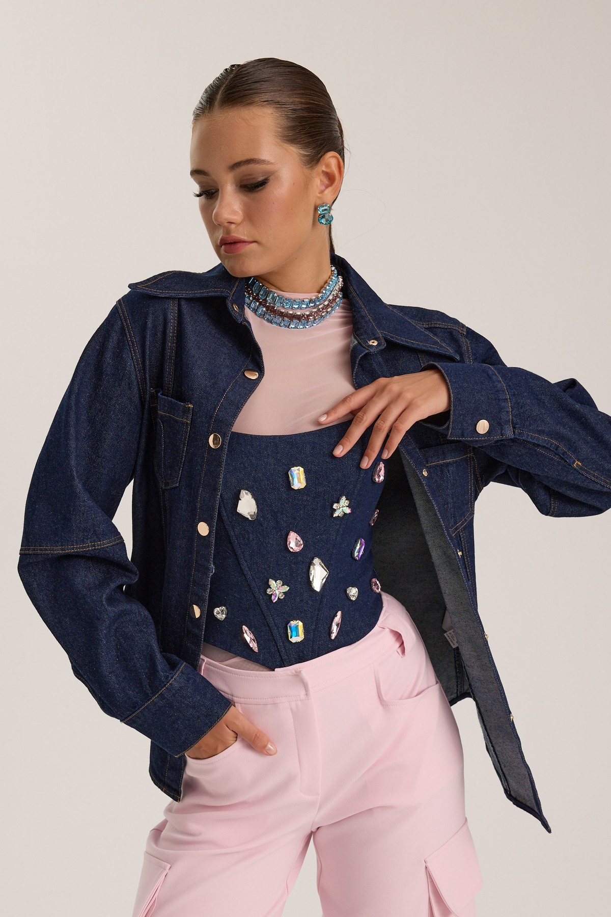 Golden Rodeo Tailored Denim Shirt Dark Blue