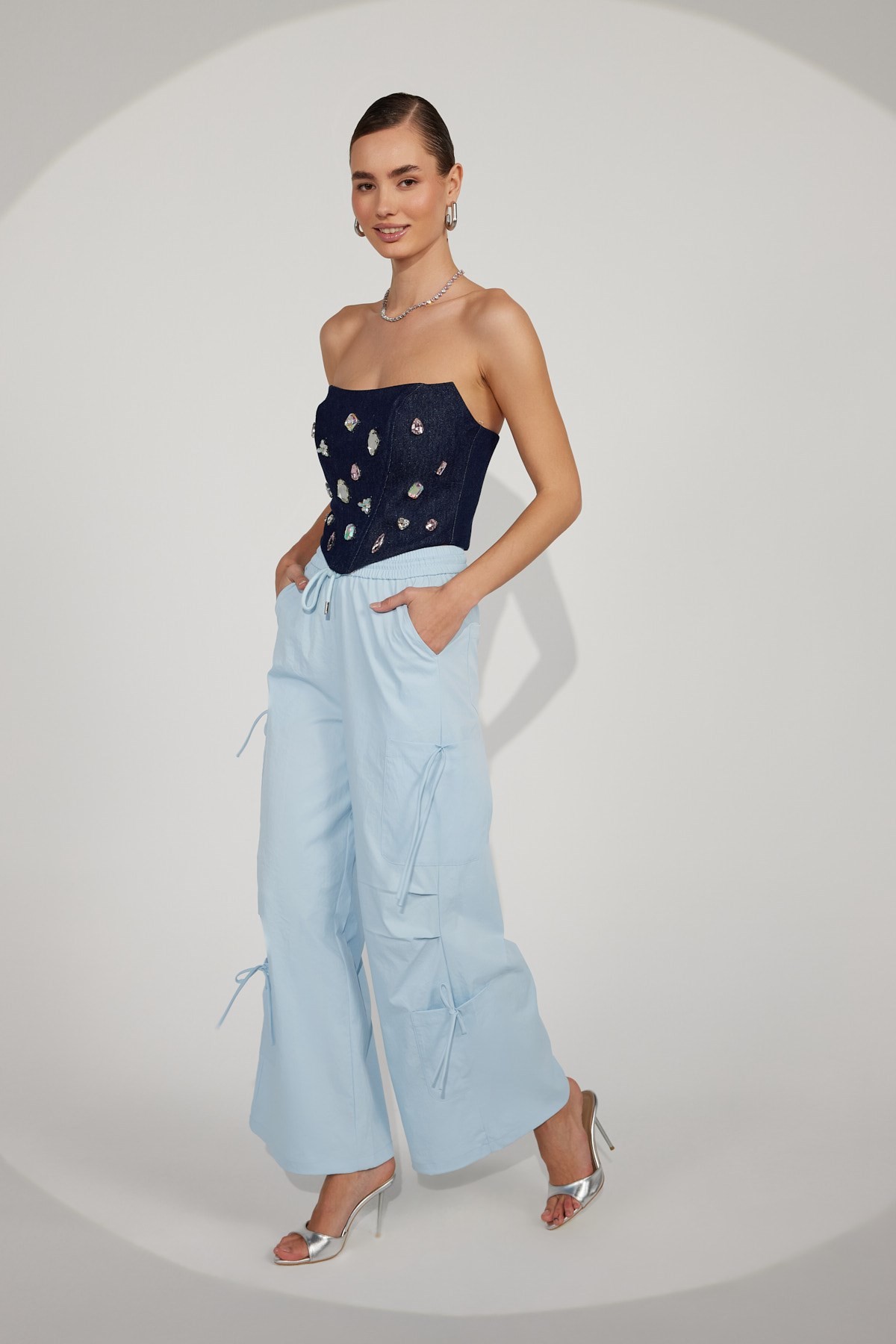 Grace Tie Pants Blue