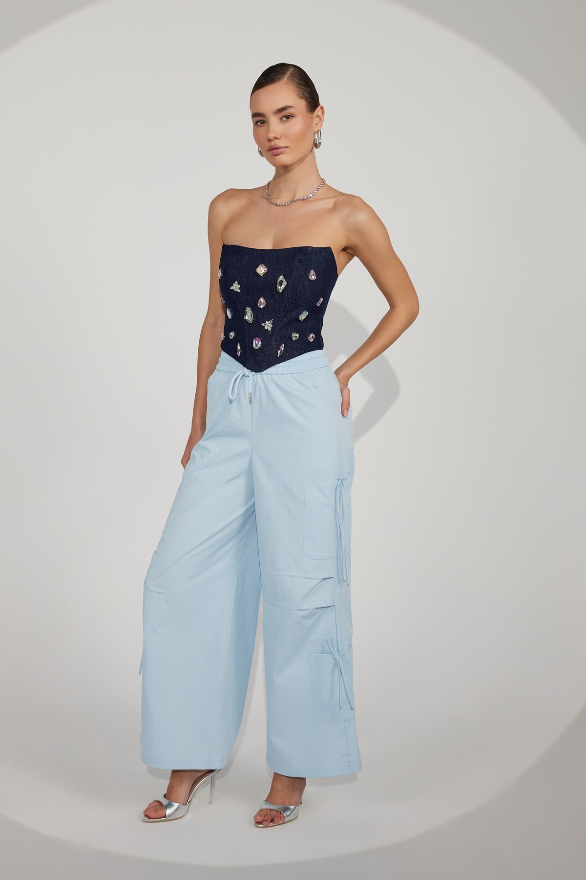 Grace Tie Pants Blue