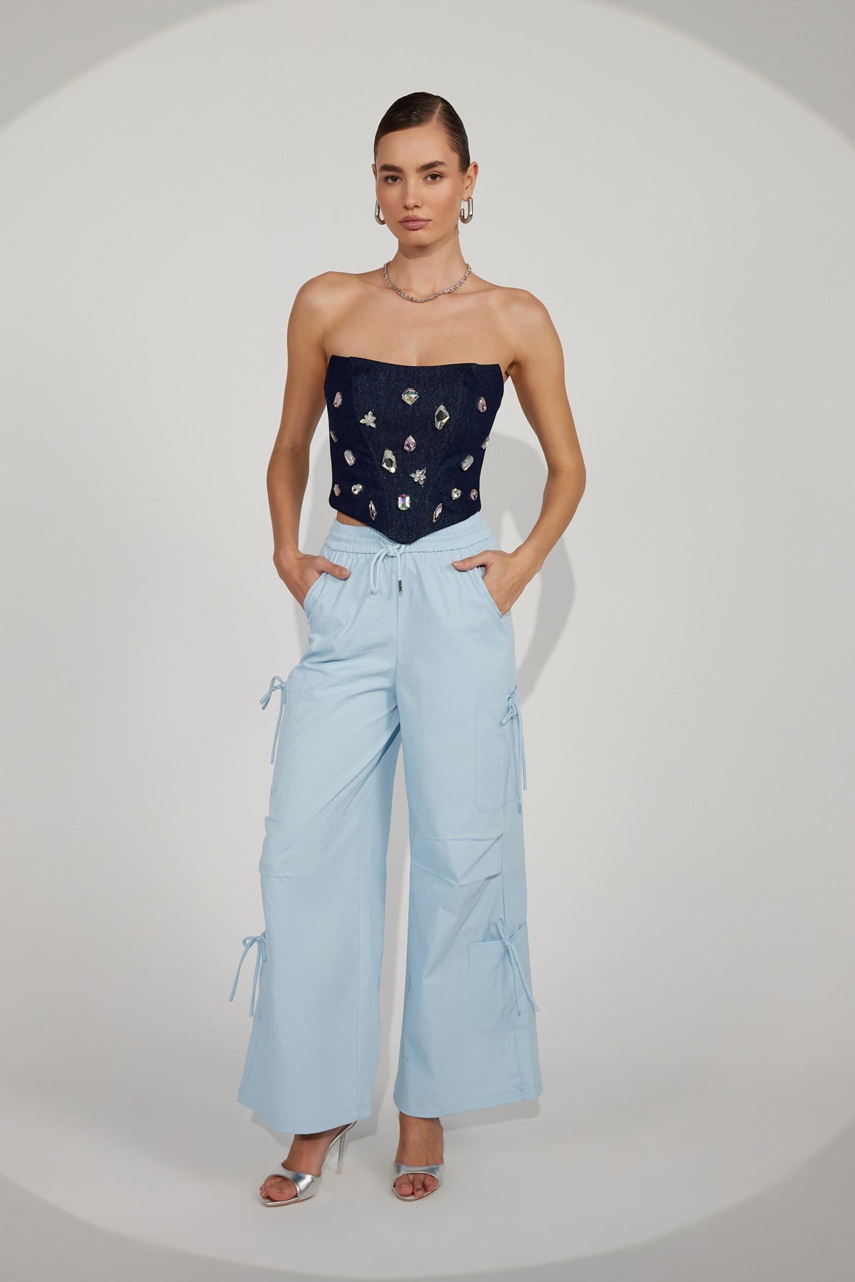 Grace Tie Pants Blue