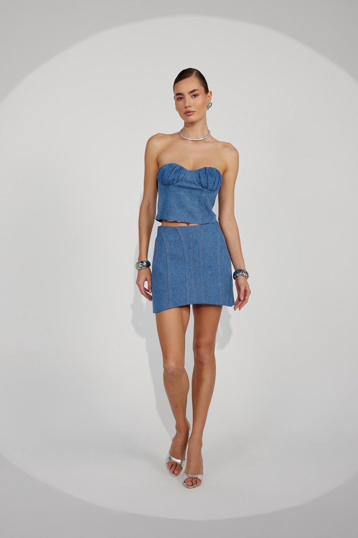 Icon Form Mini Skirt LİGHT BLUE