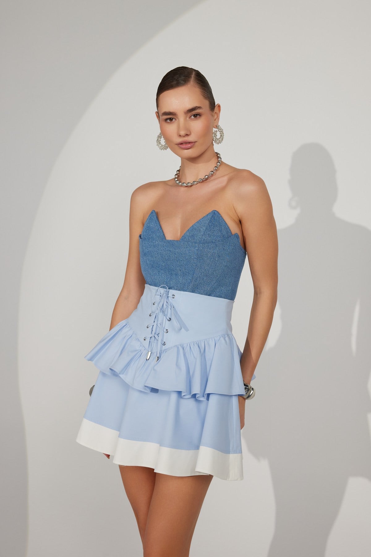 Iconic Belle de Jour Mini Skirt Blue