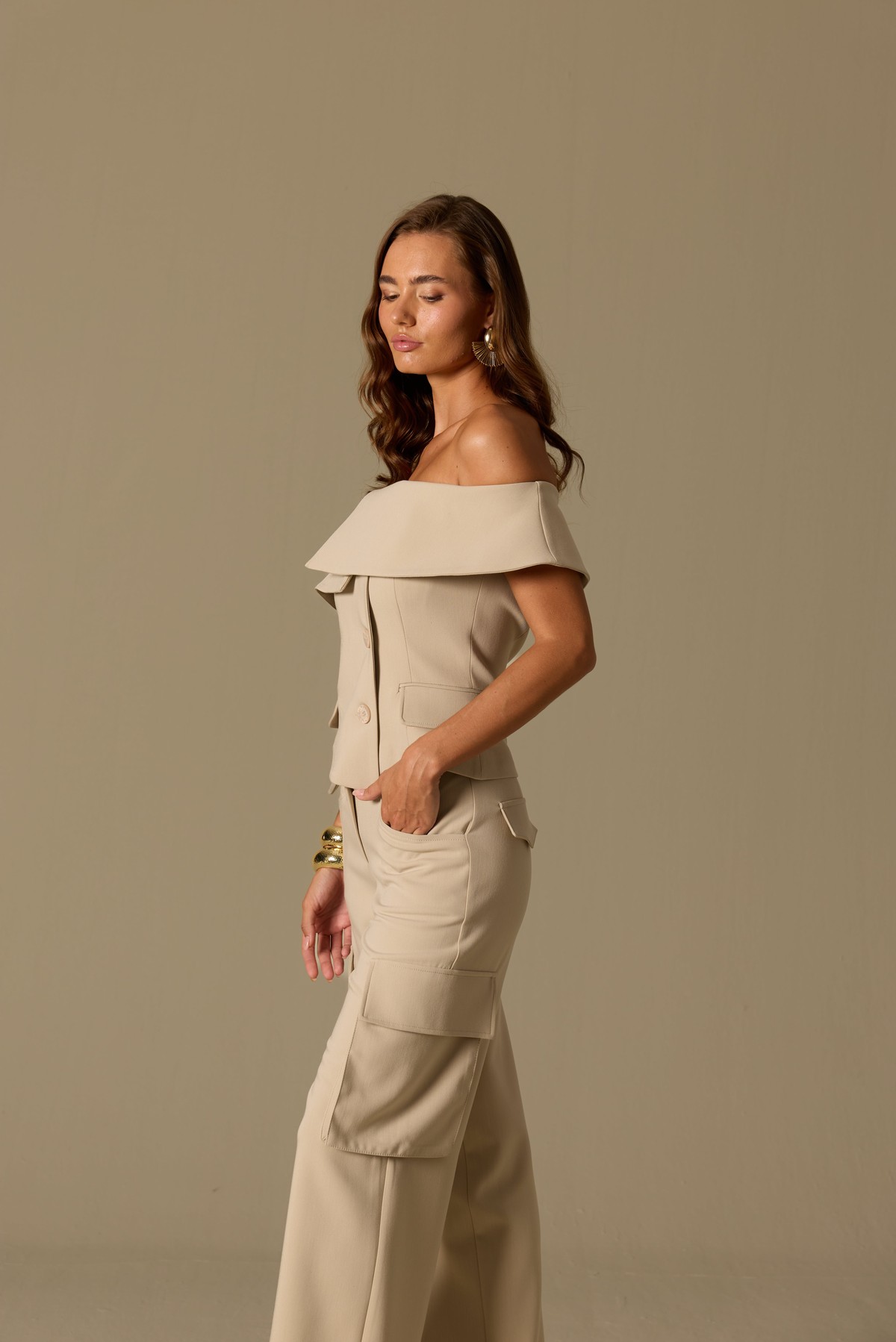Iconic Carrie Tailored Vest Beige