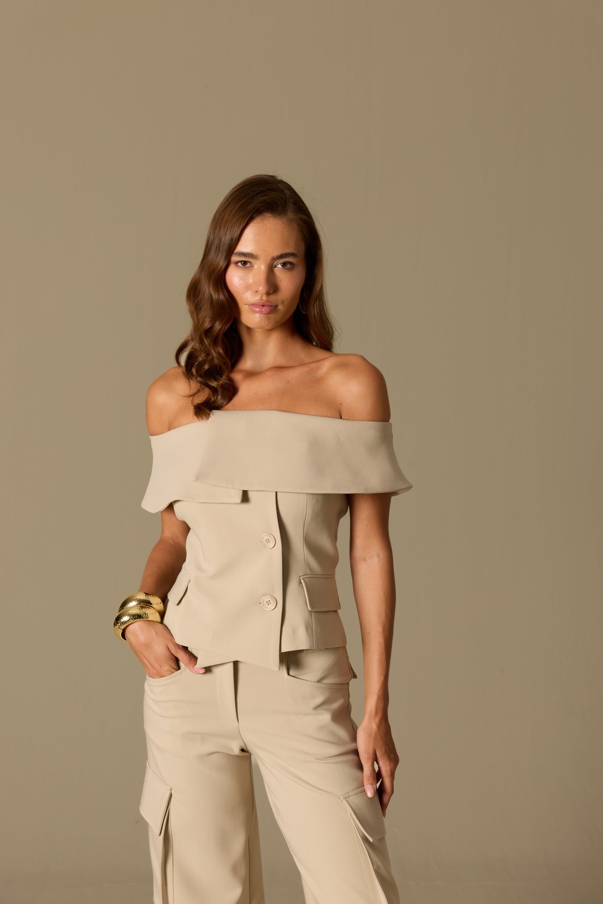 Iconic Carrie Tailored Vest Beige
