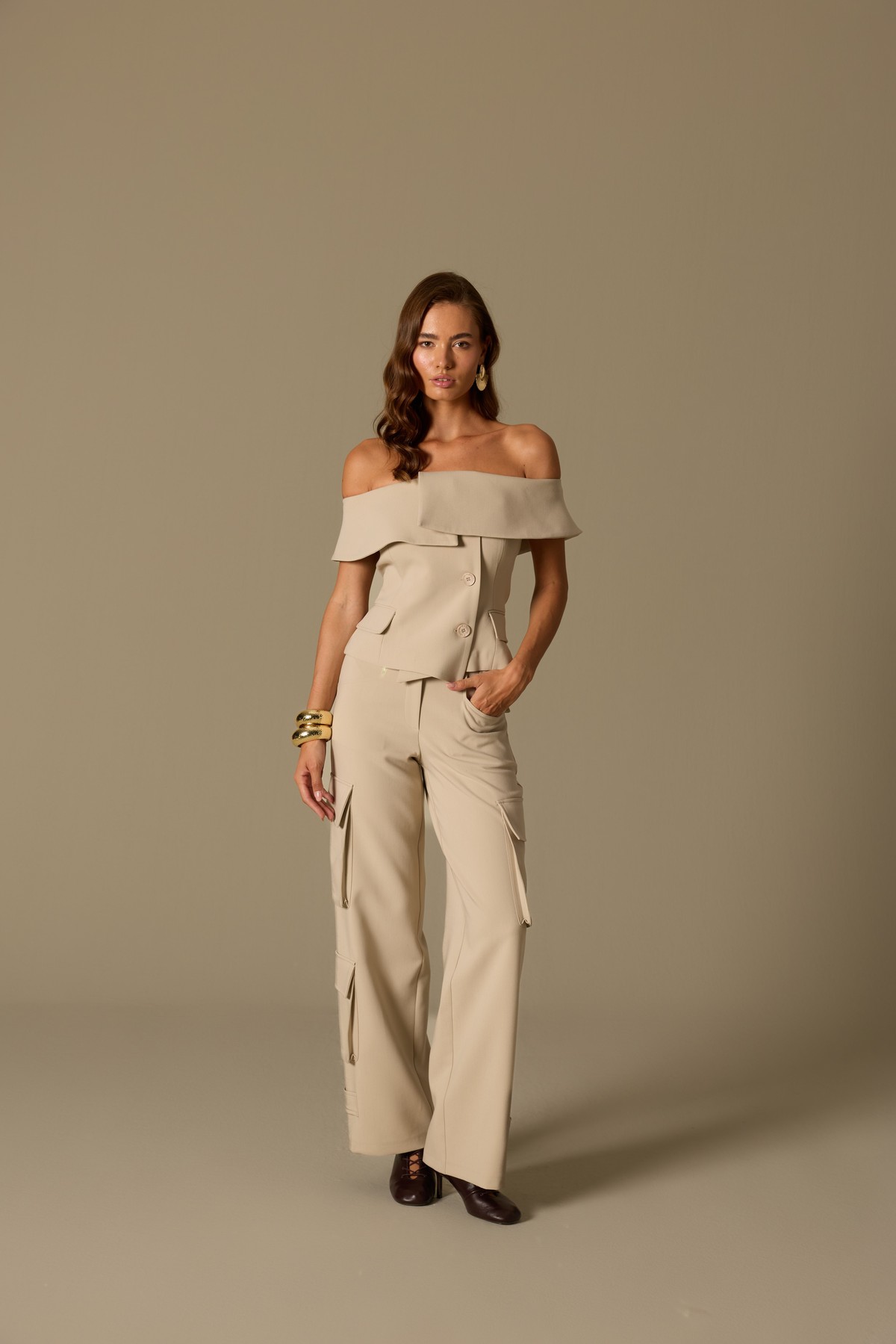 Iconic Carrie Tailored Vest Beige