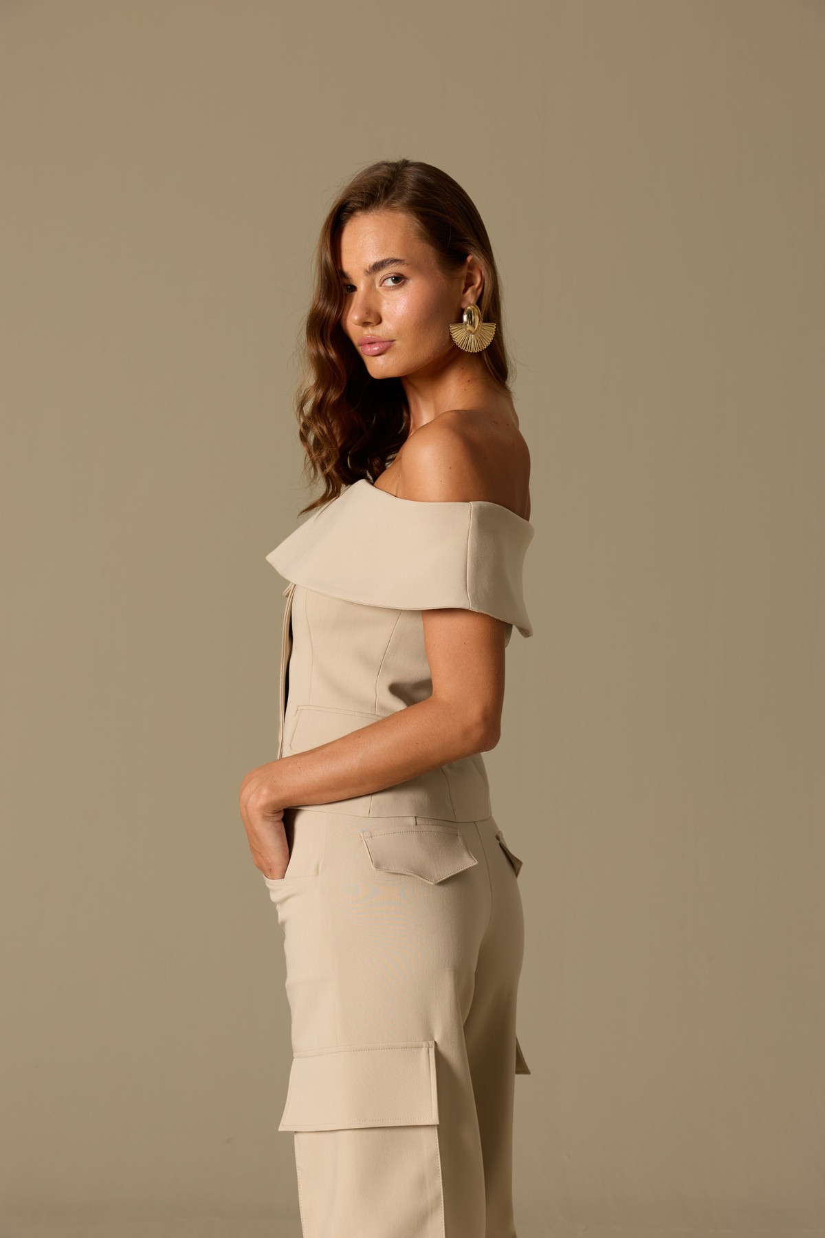 Iconic Carrie Tailored Vest Beige