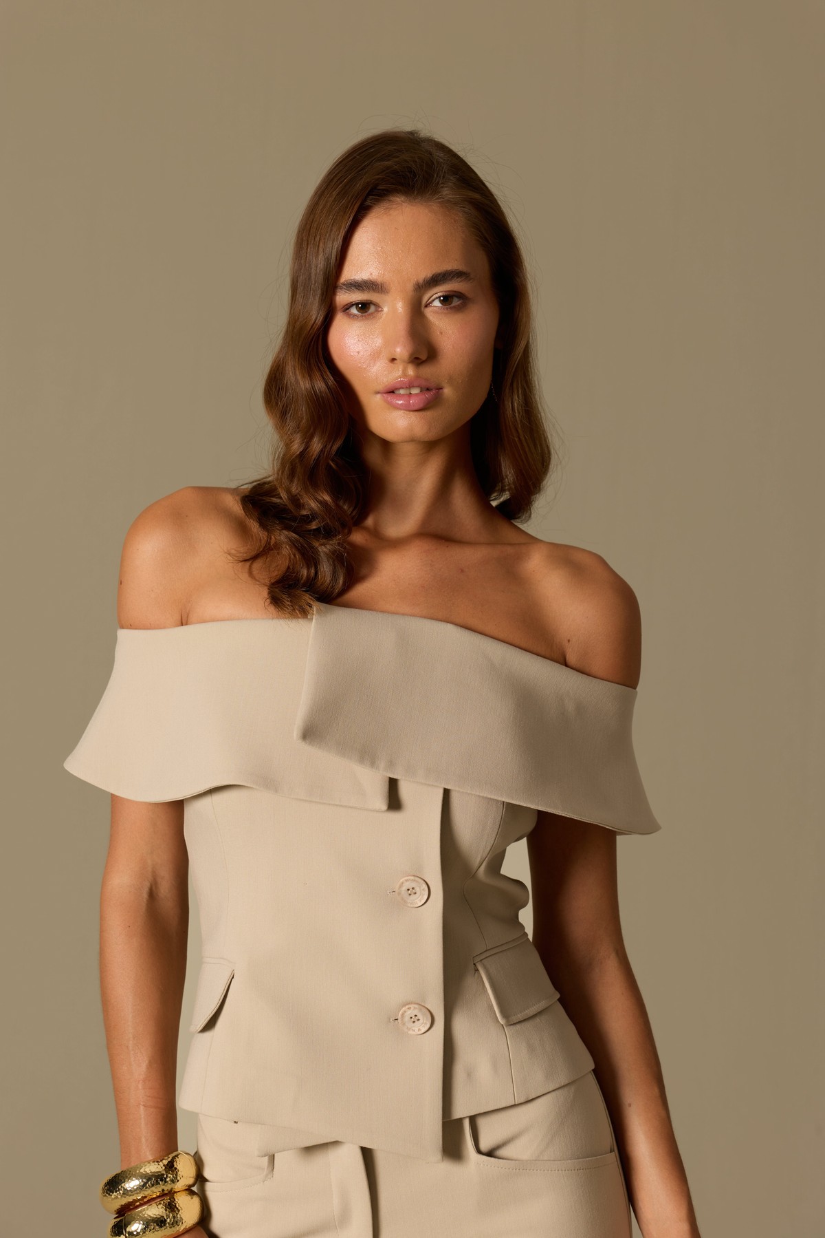Iconic Carrie Tailored Vest Beige
