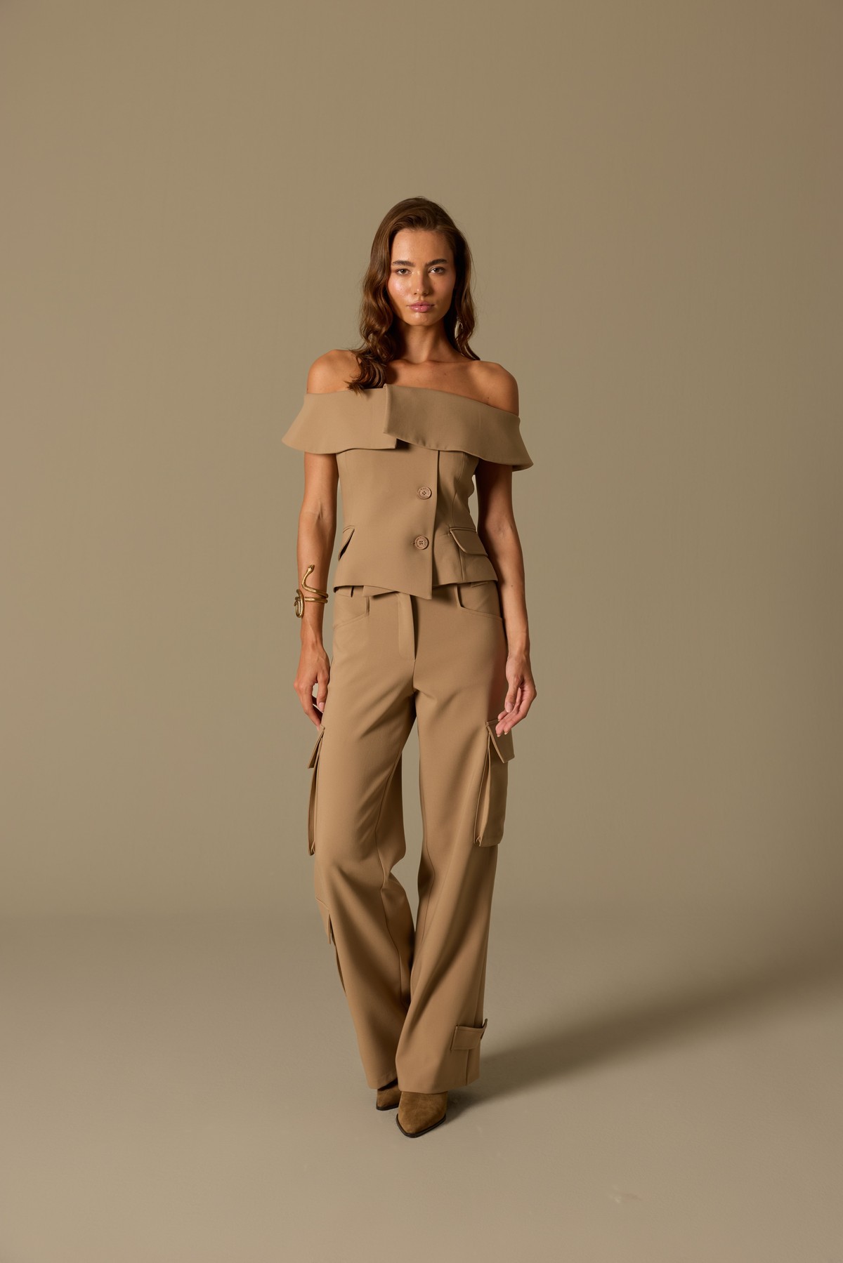 Iconic Carrie Tailored Vest Bronze Brown
