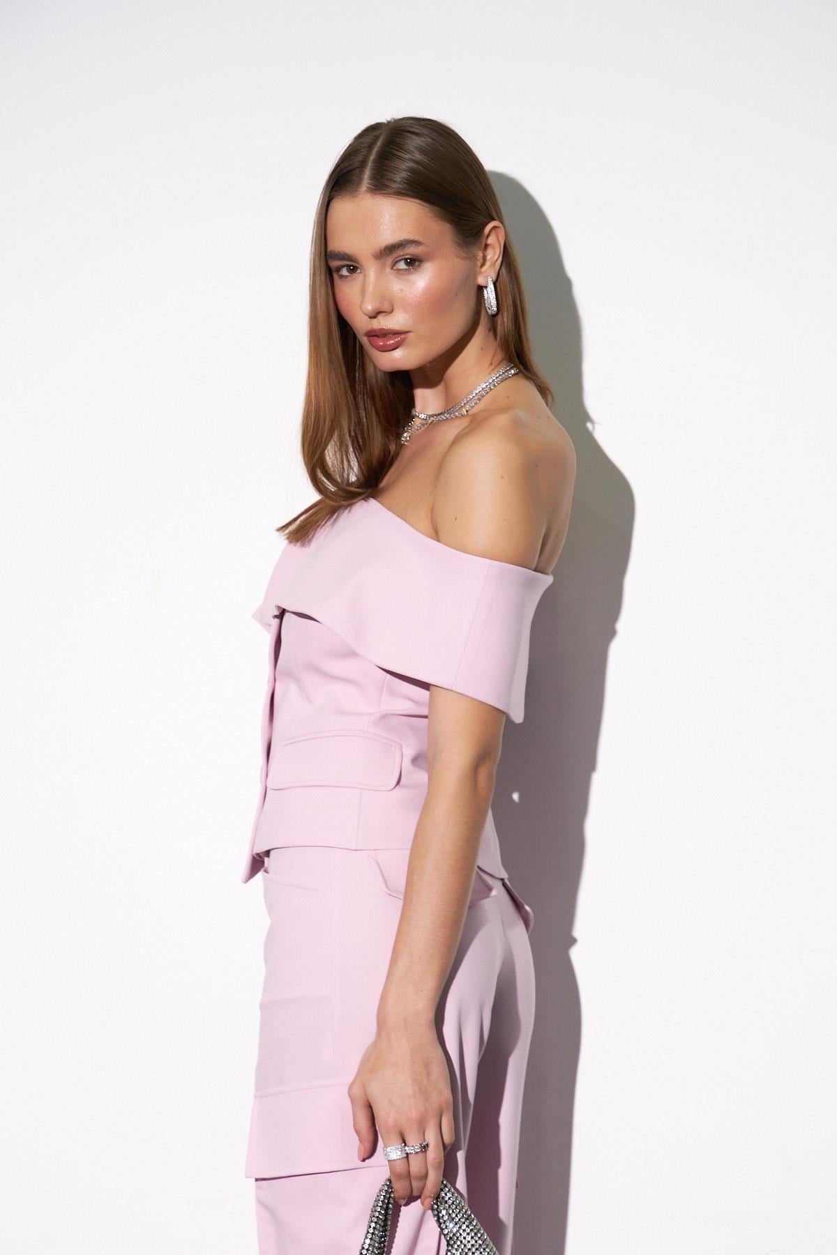 Iconic Carrie Tailored Vest Pink