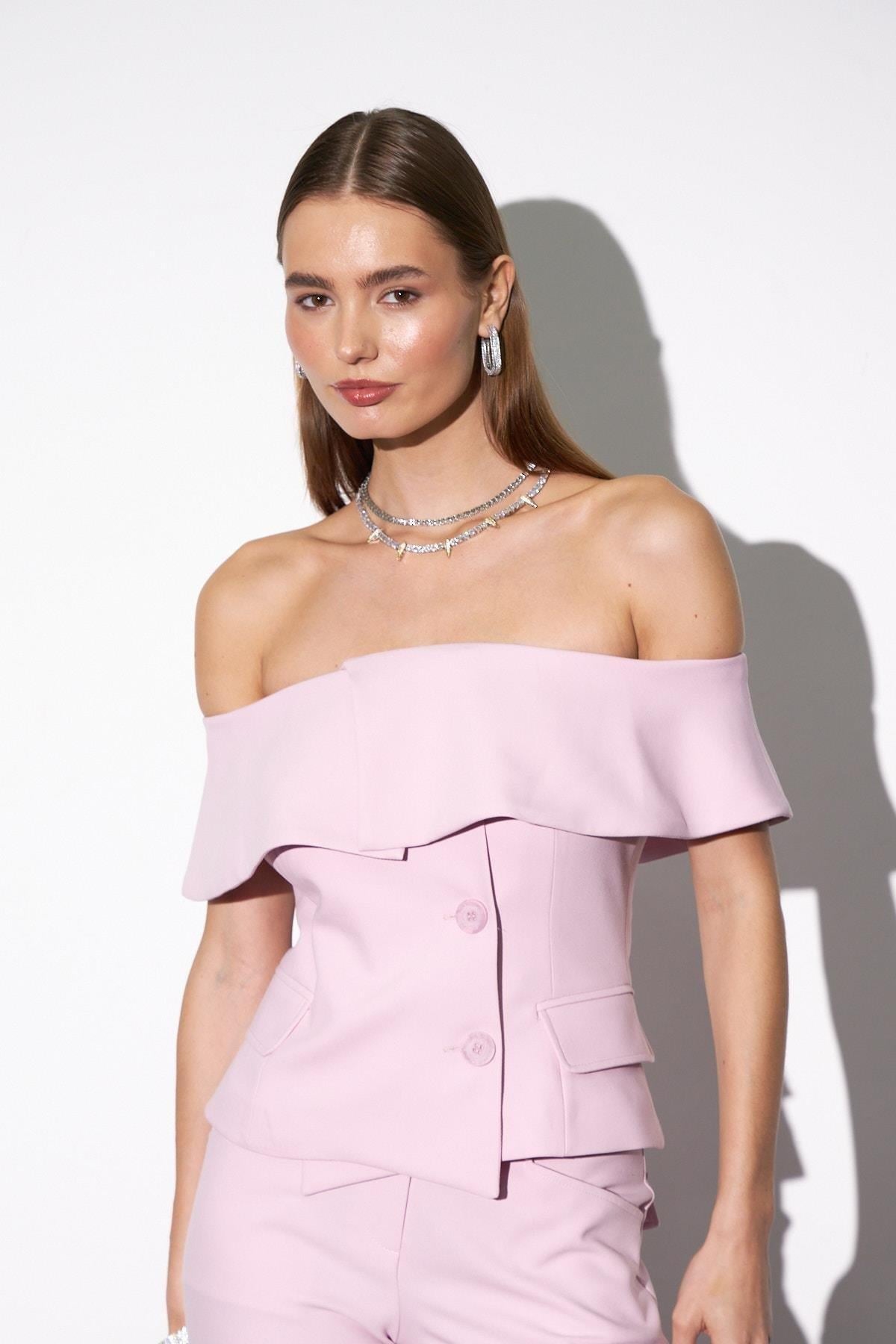 Iconic Carrie Tailored Vest Pink