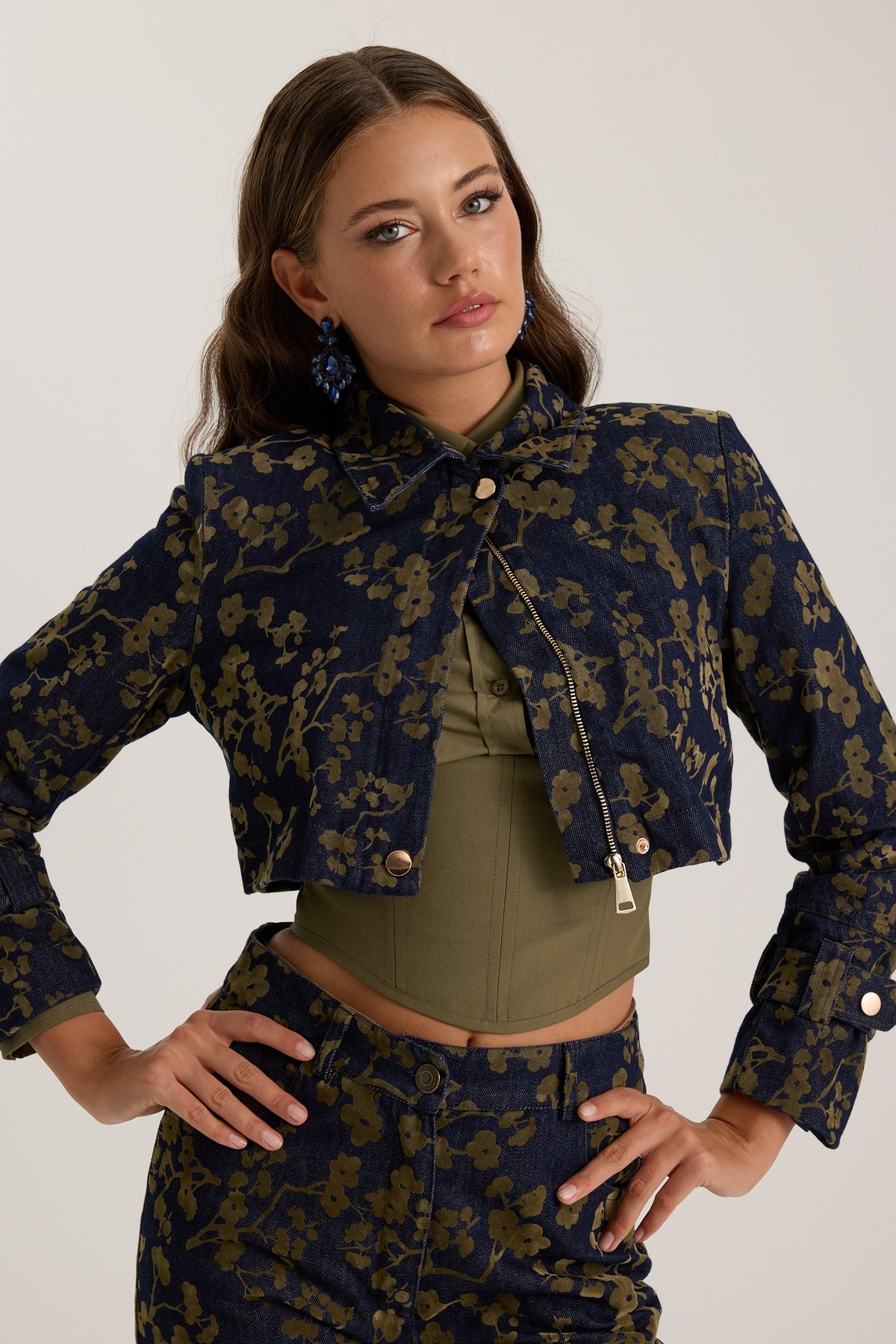 İconic Denim Blossom Jacket Denim-Green