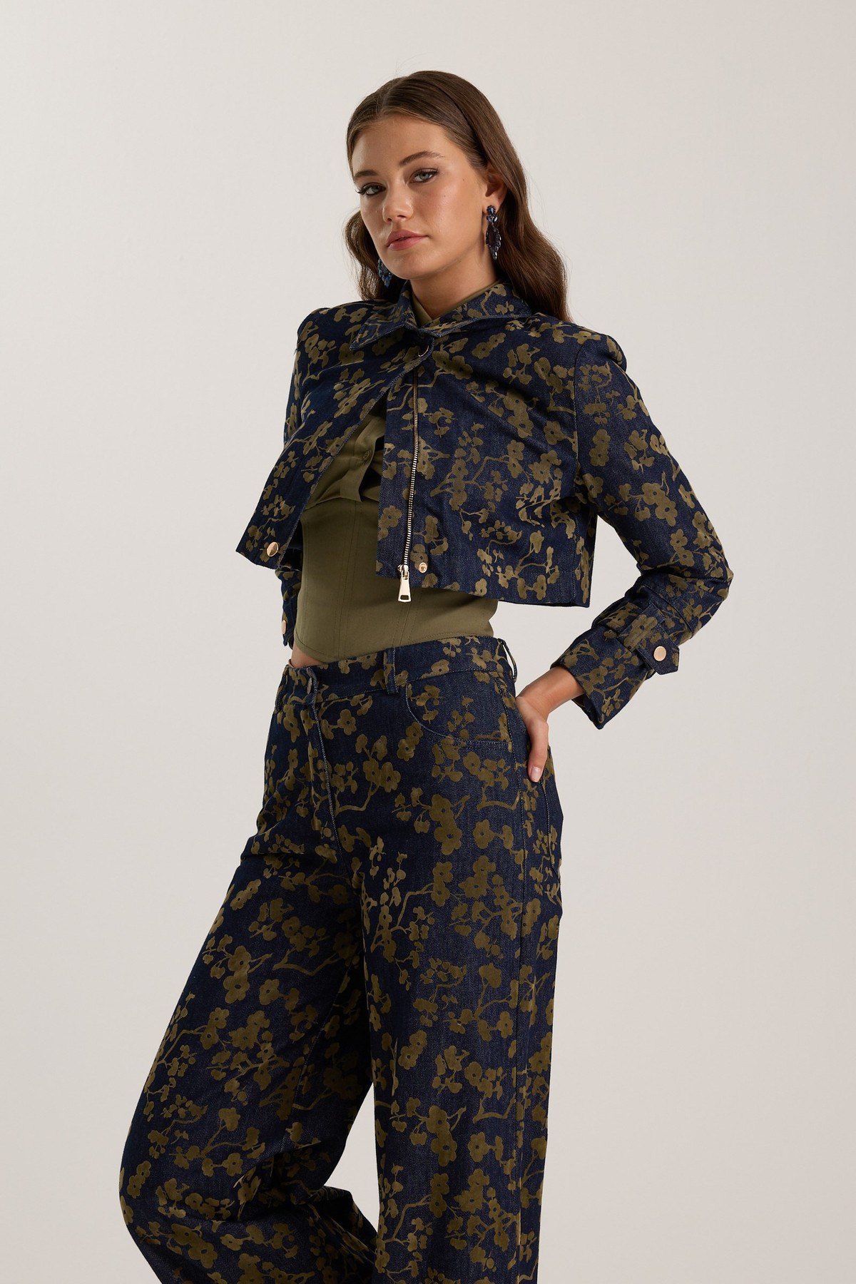 İconic Denim Blossom Jacket Denim-Green