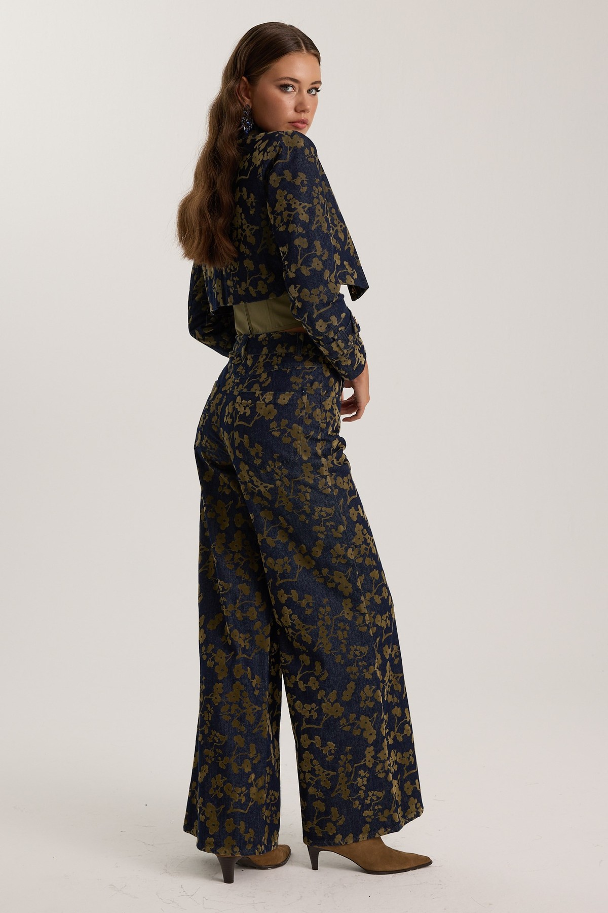 İconic Denim Blossom Pants Denim-Green