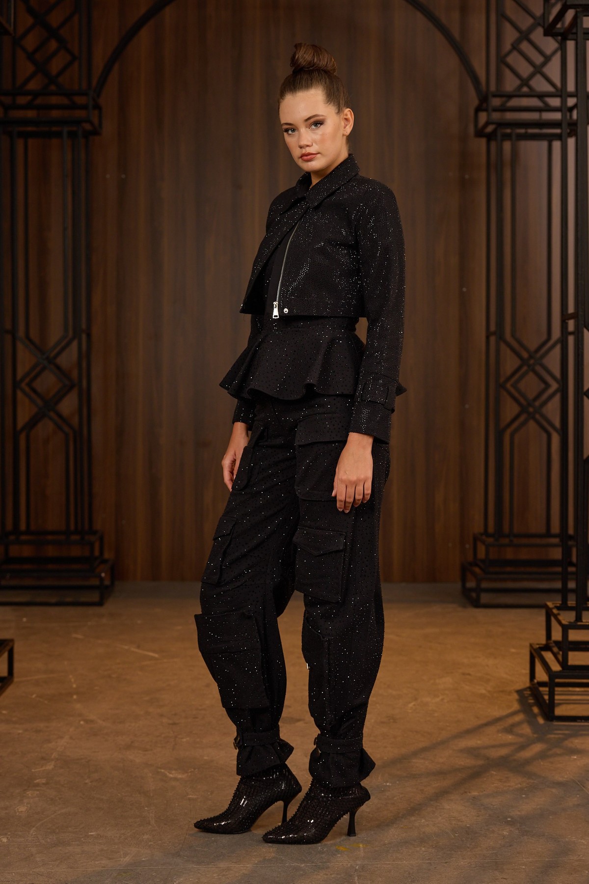 Iconic Femme Vibe Diamond Pants Black