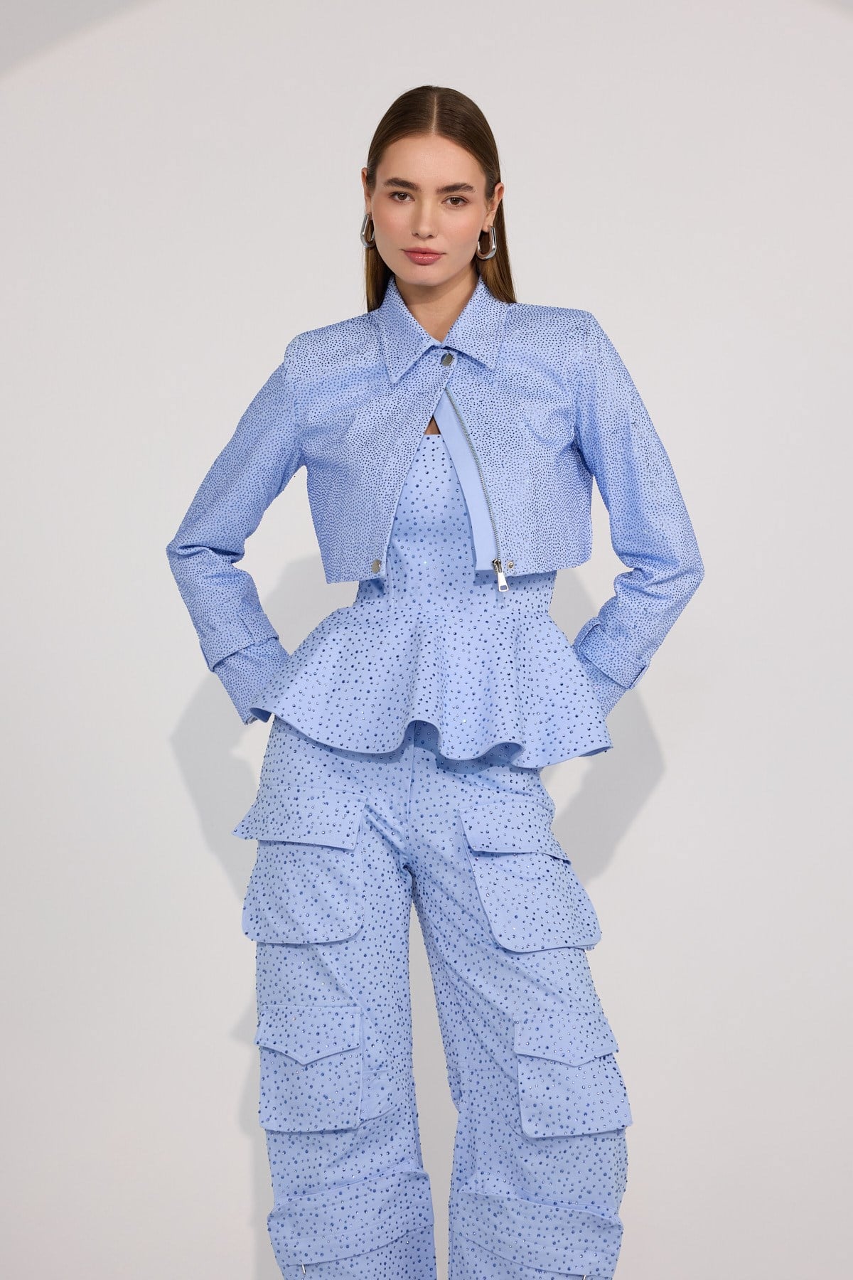 Iconic Glamour Dream Diamond Jacket Baby Blue