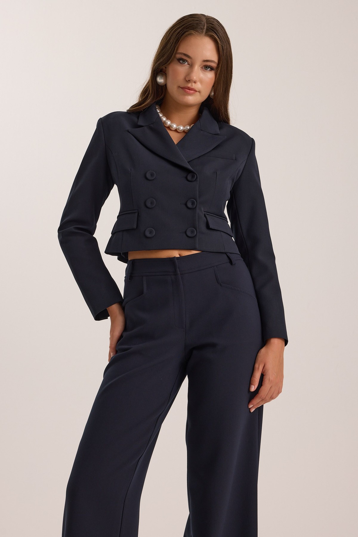 Iconic Heidi Straight Cut Classic Pant Dark Blue
