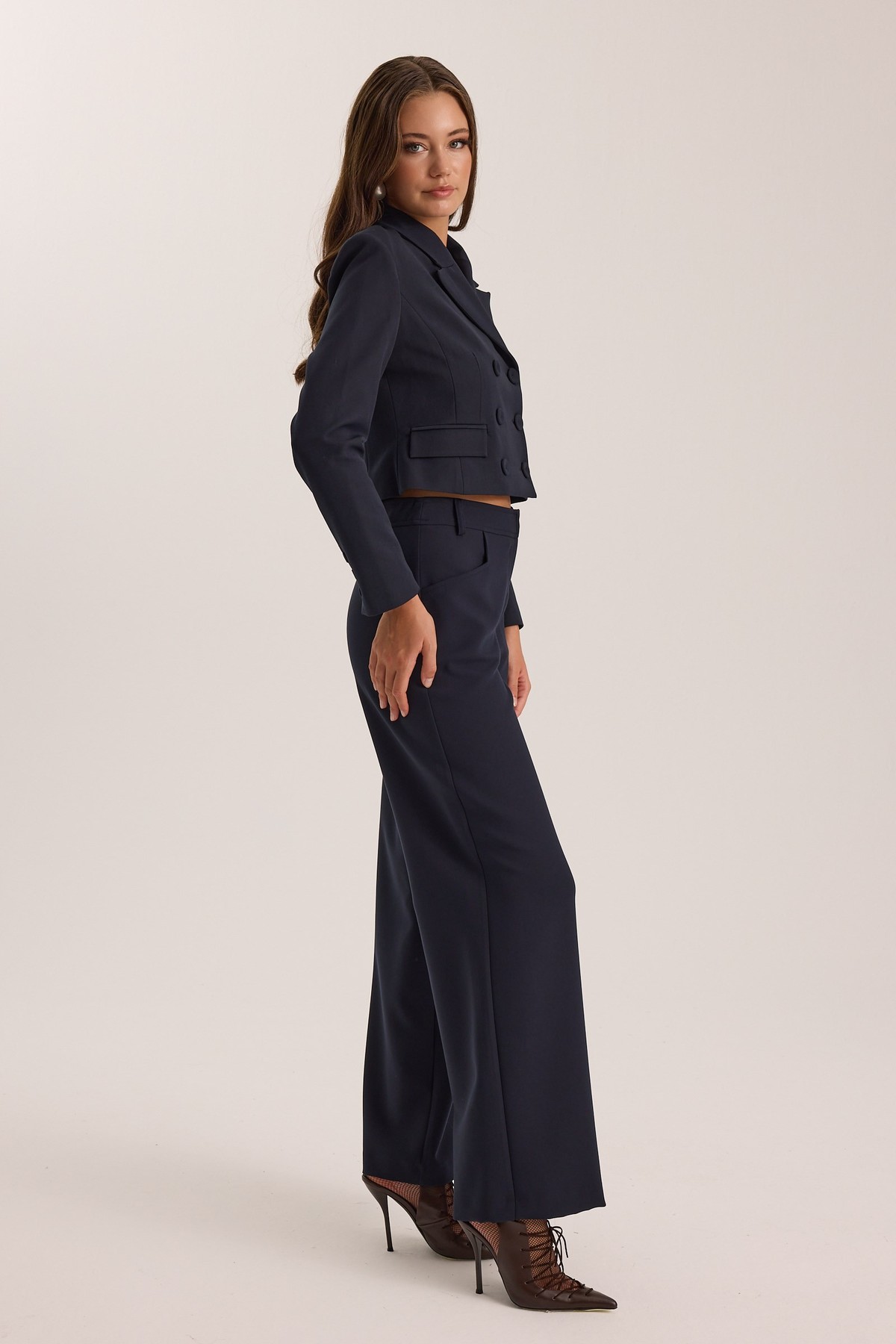 Iconic Heidi Straight Cut Classic Pant Dark Blue