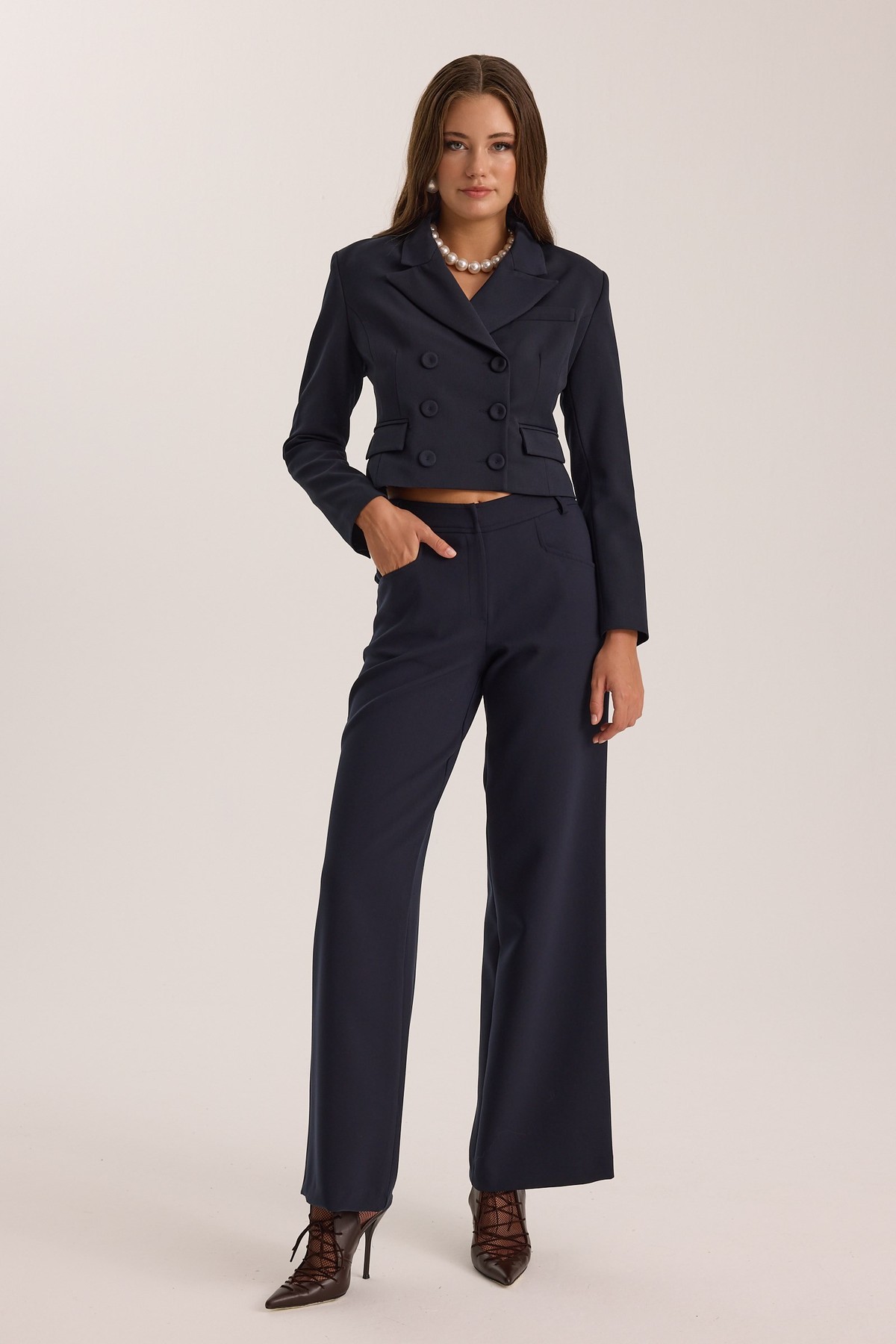 Iconic Heidi Straight Cut Classic Pant Dark Blue