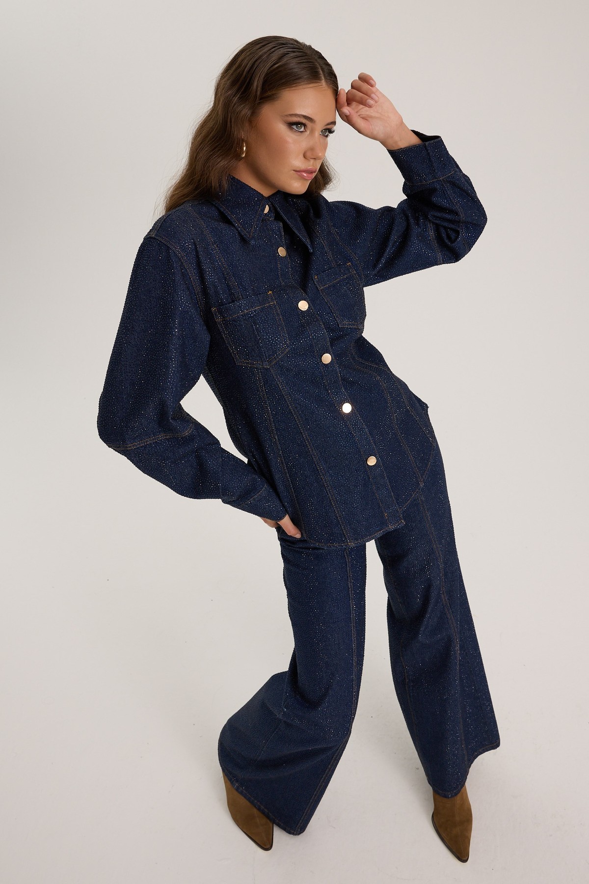Iconıc Indigo Belle Pants Crystal Edition DARK BLUE
