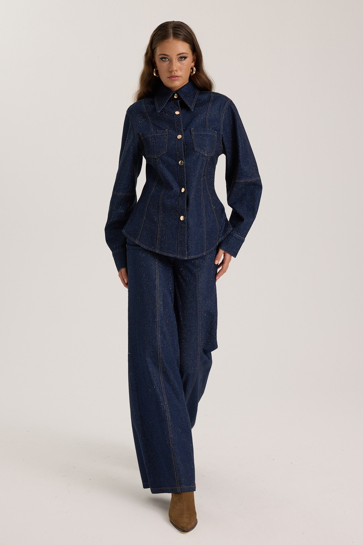 Iconıc Indigo Belle Pants Crystal Edition DARK BLUE