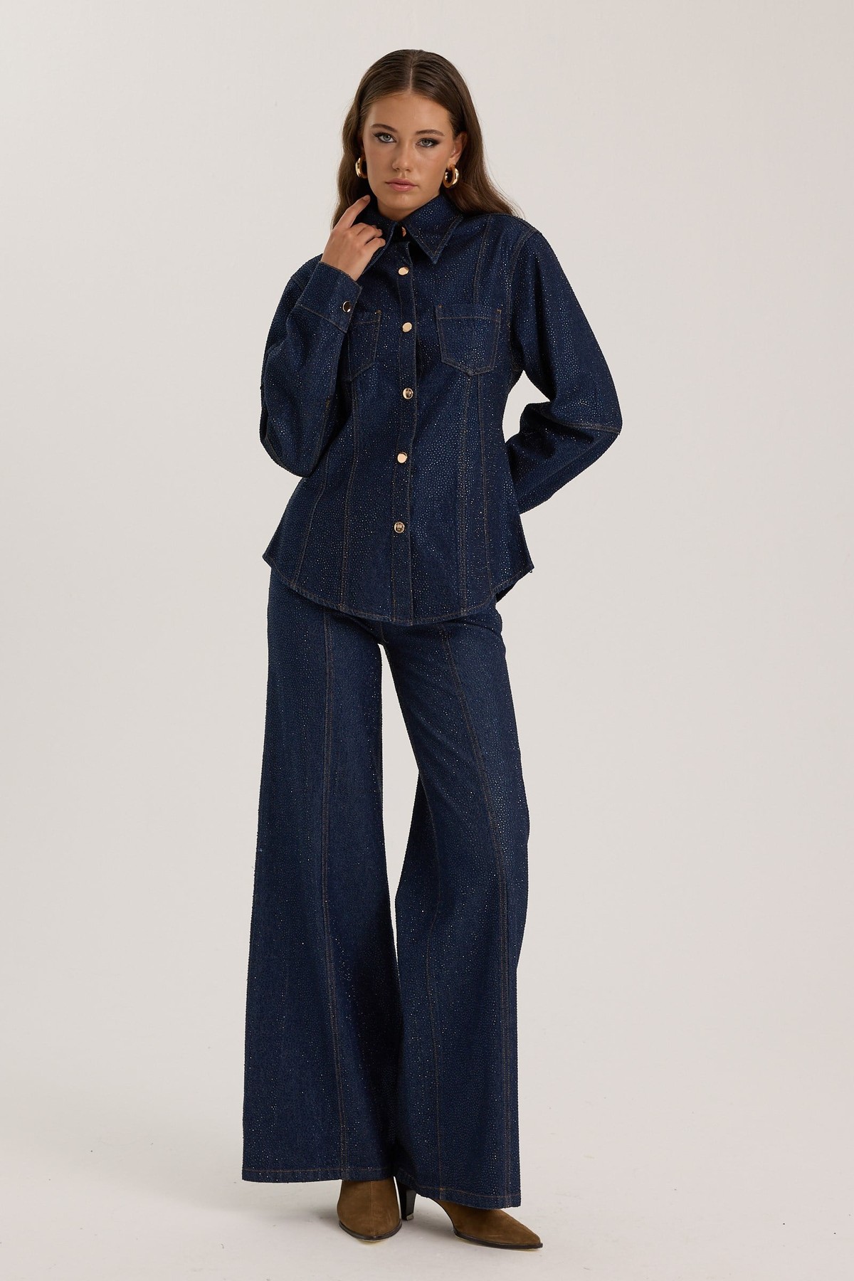 Iconıc Indigo Belle Pants Crystal Edition DARK BLUE