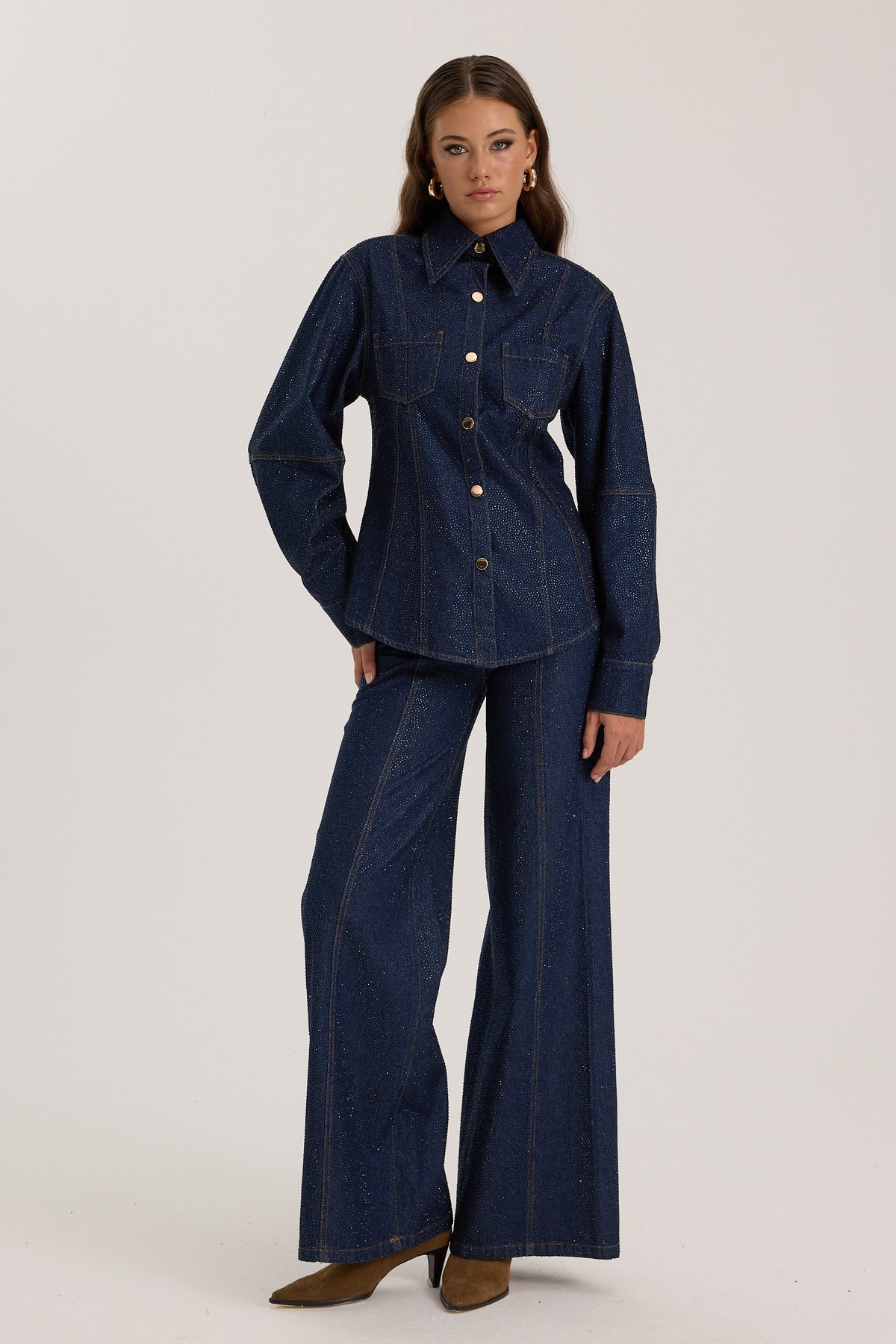 Iconıc Indigo Belle Pants Crystal Edition DARK BLUE