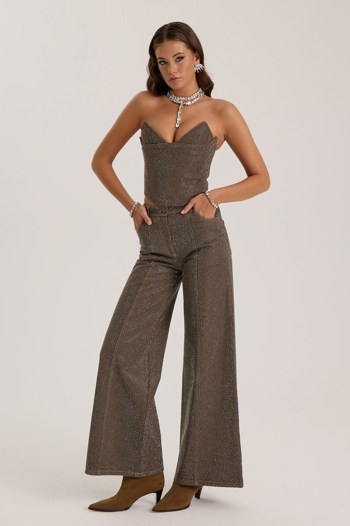Iconıc Indigo Belle Pants Crystal Edition DARK GREEN